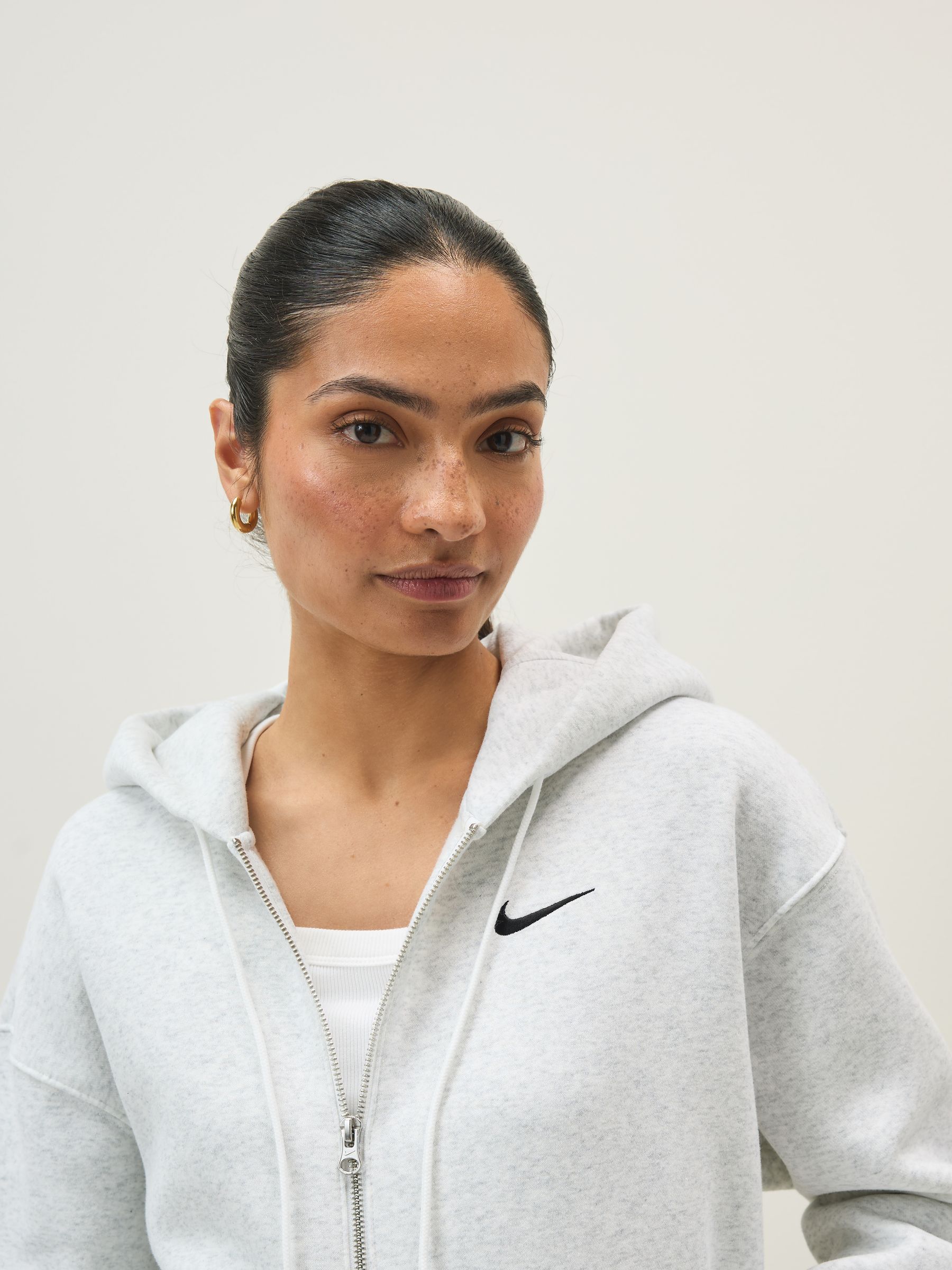 Nike Grey Phoenix Fleece Oversized Full-Zip Hoodie