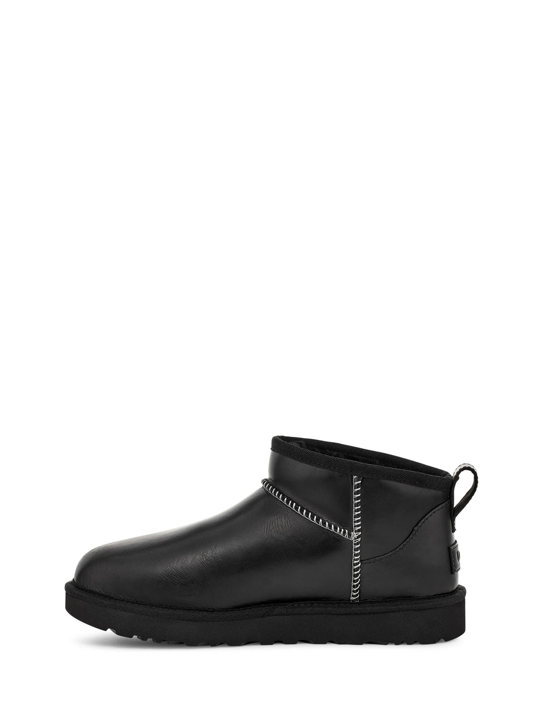 UGG Black Classic Ultra Mini Leather Boots
