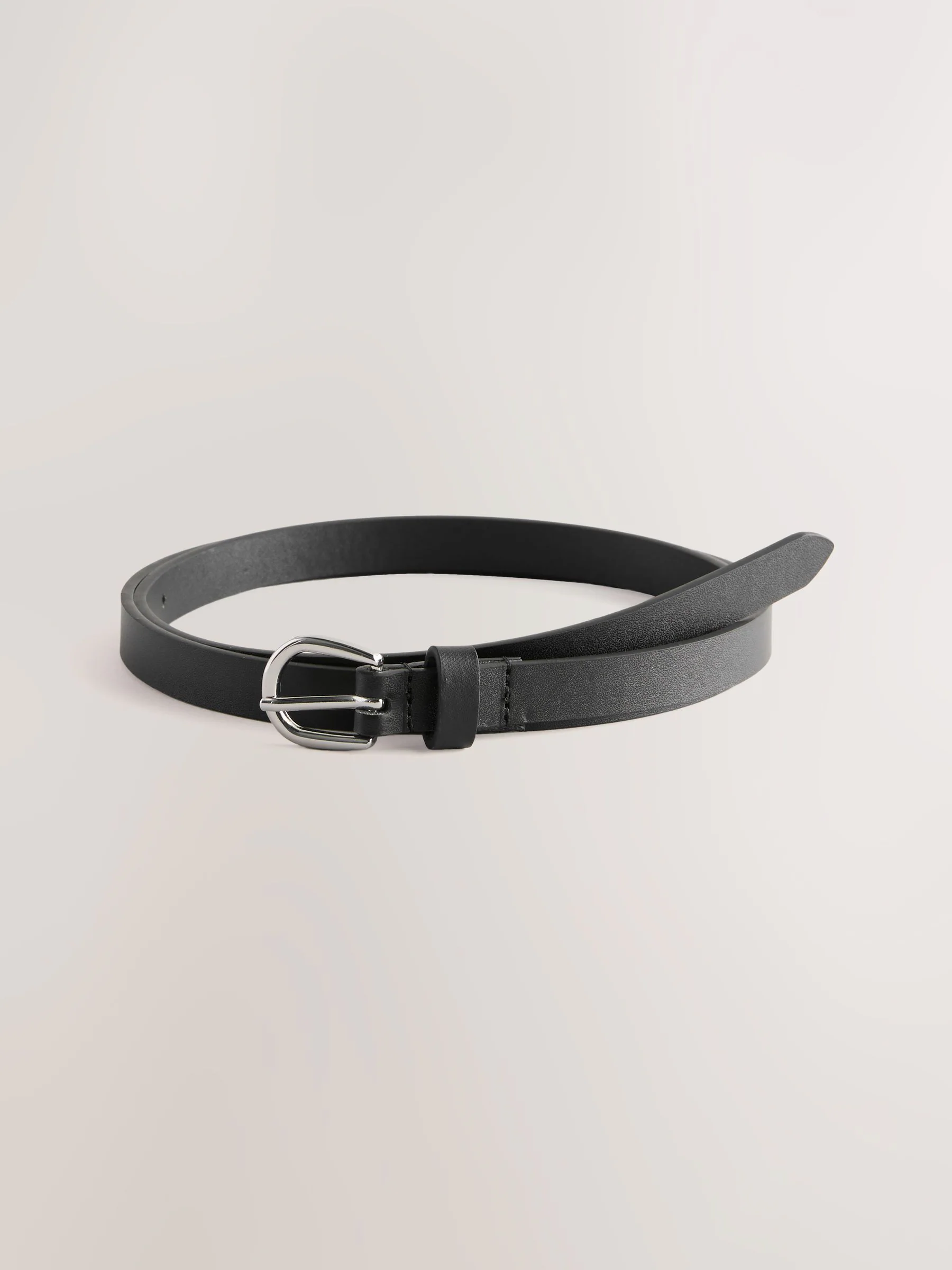 Black/Tan PU Skinny Belts 2 Pack