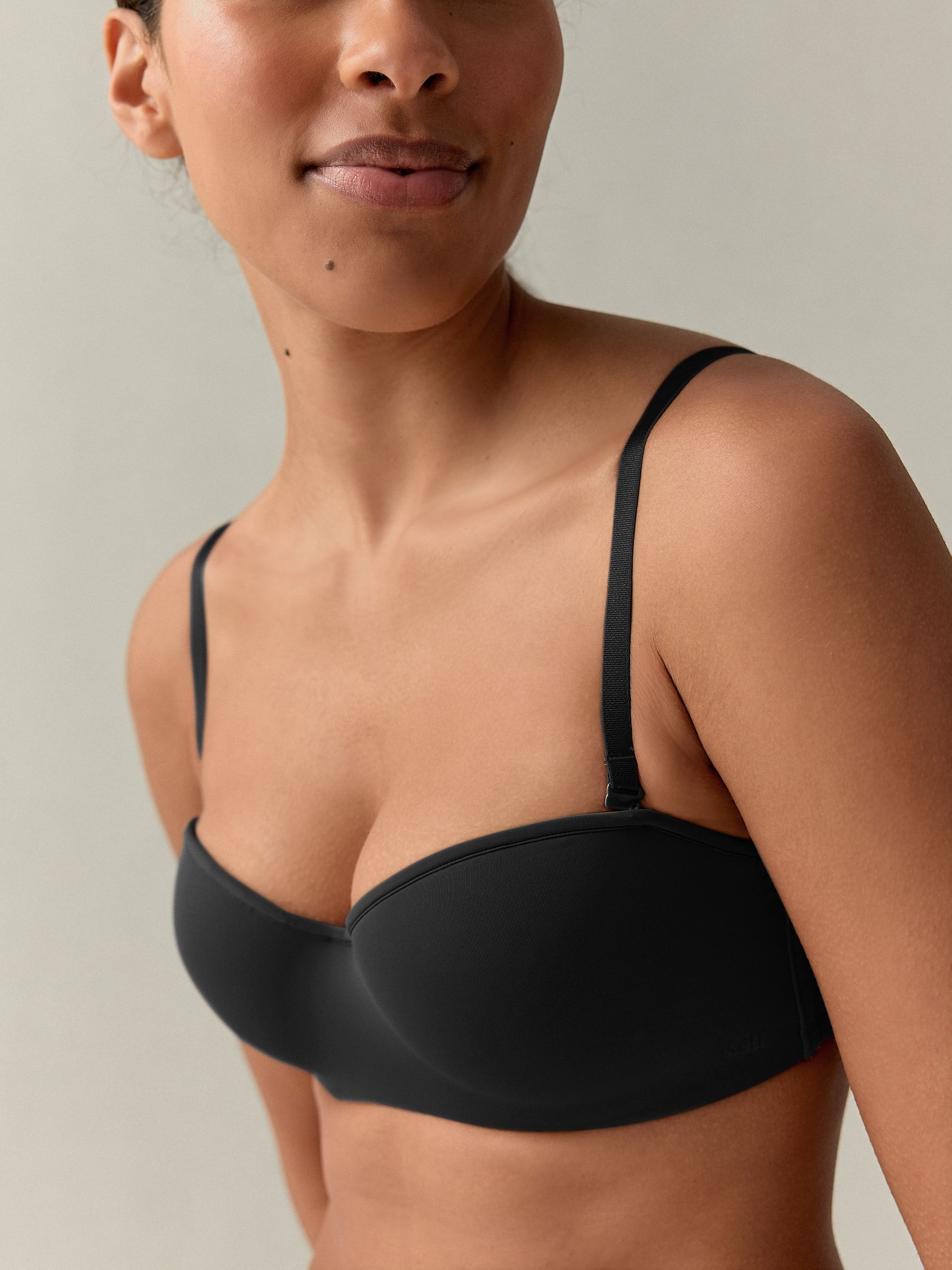 self. Black Lightly Lined Strapless Multiway Bra