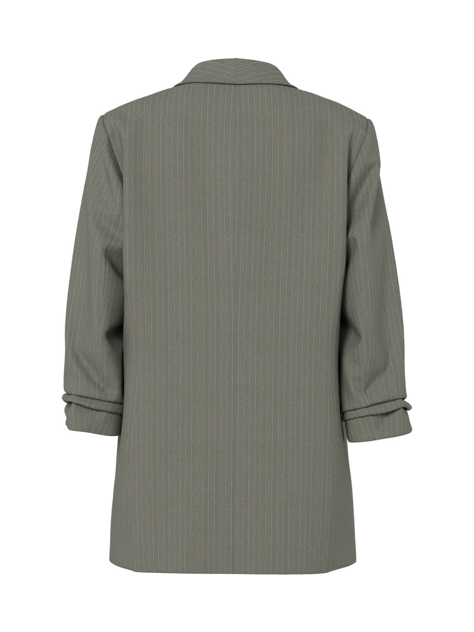 PIECES Green 3/4 Sleeve Pinstripe Blazer