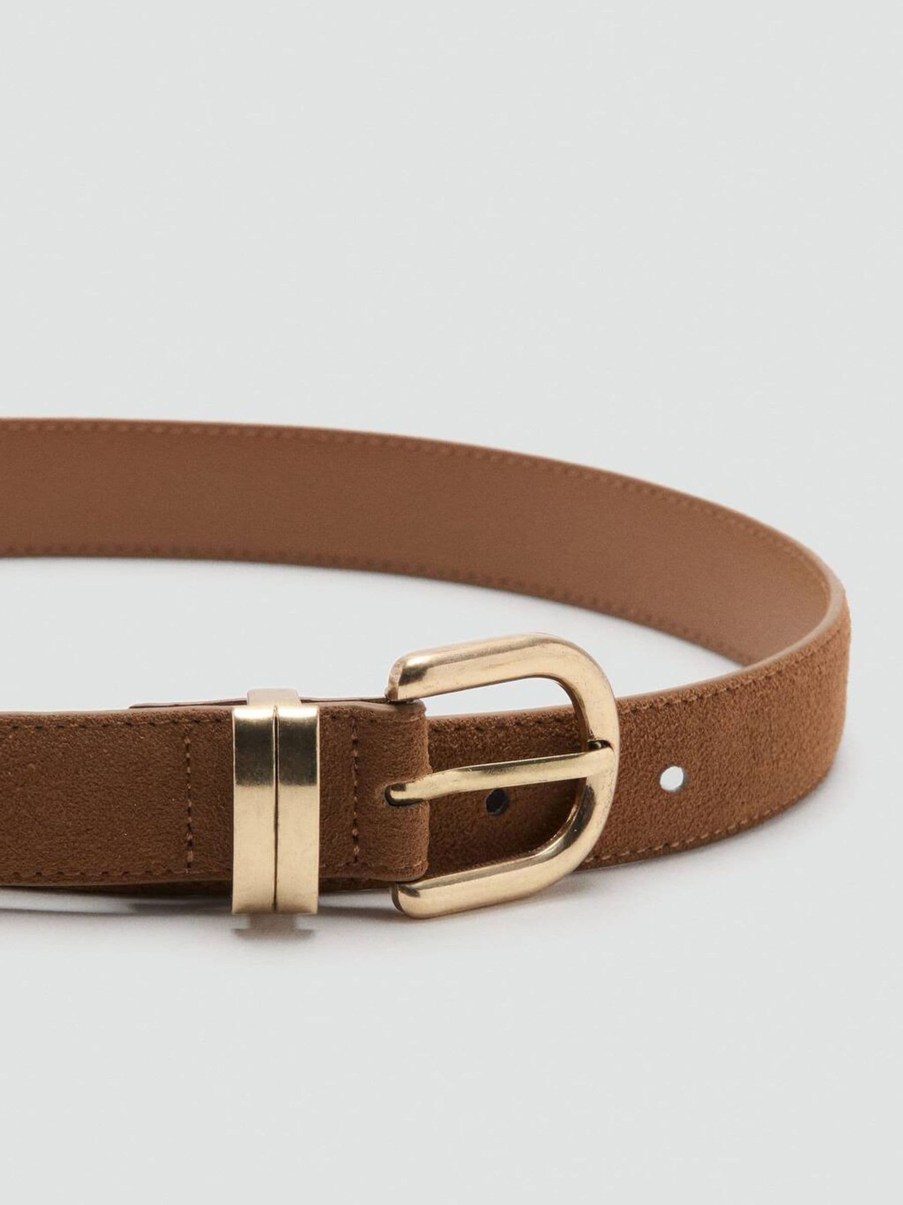 Mango Brown Suede Thin Belt