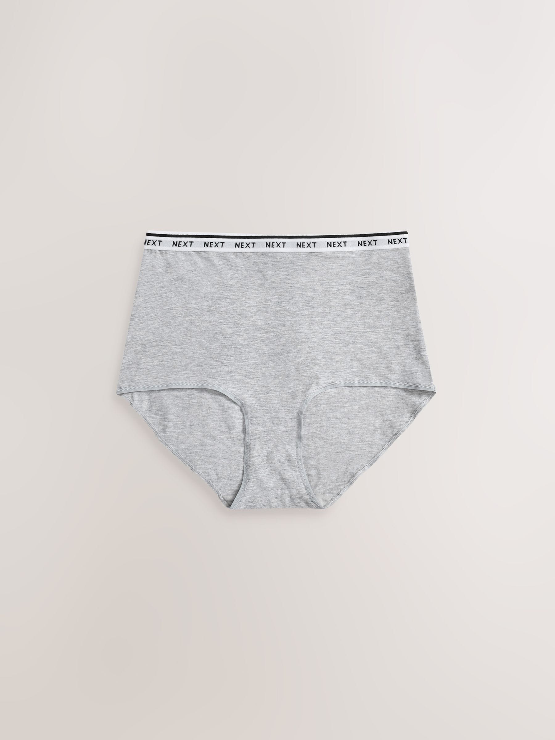 White/Black/Grey Full Brief Cotton Logo Knickers 4 Pack