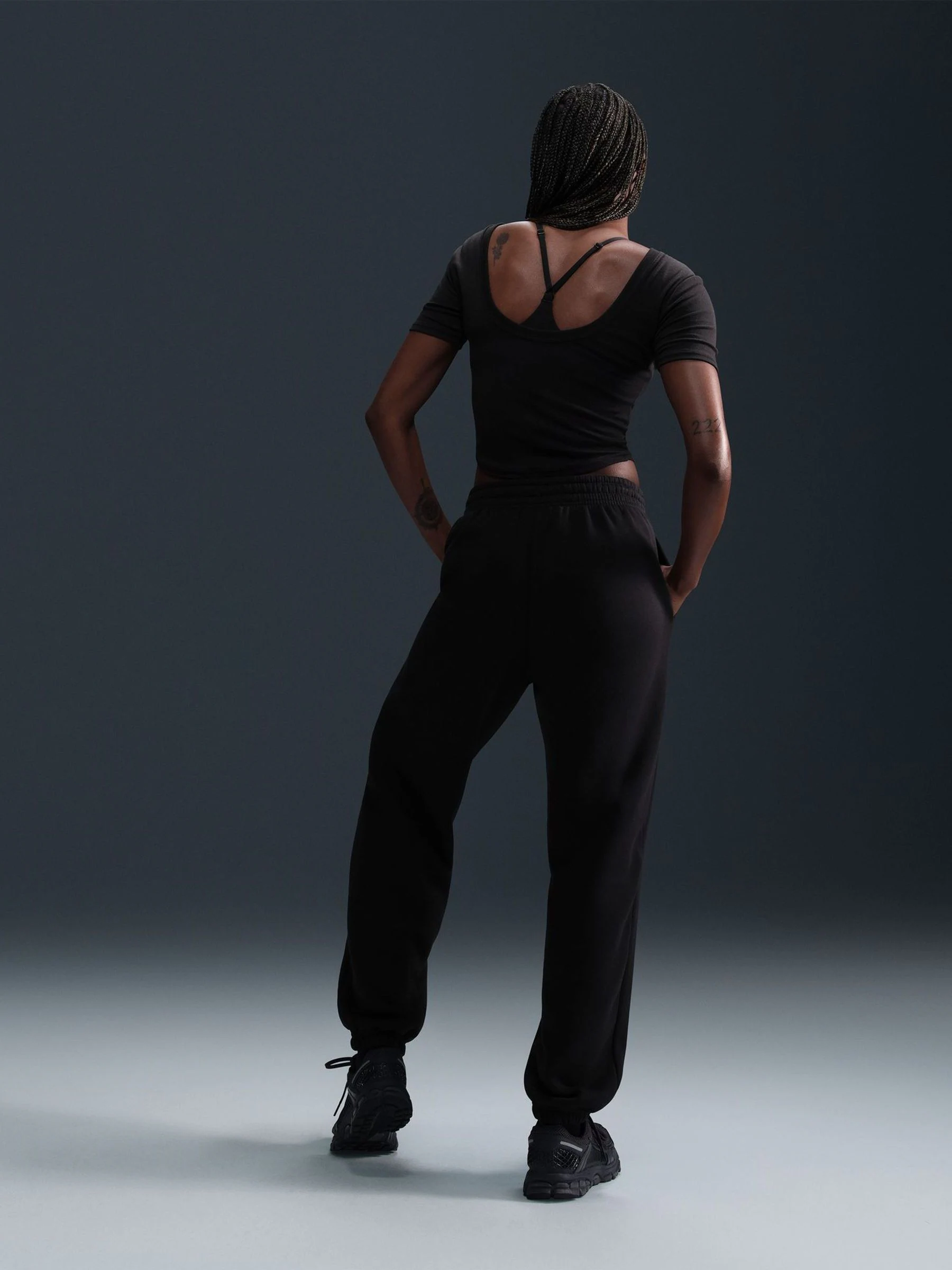 Nike Black Oversized Phoenix Fleece High Waisted Joggers