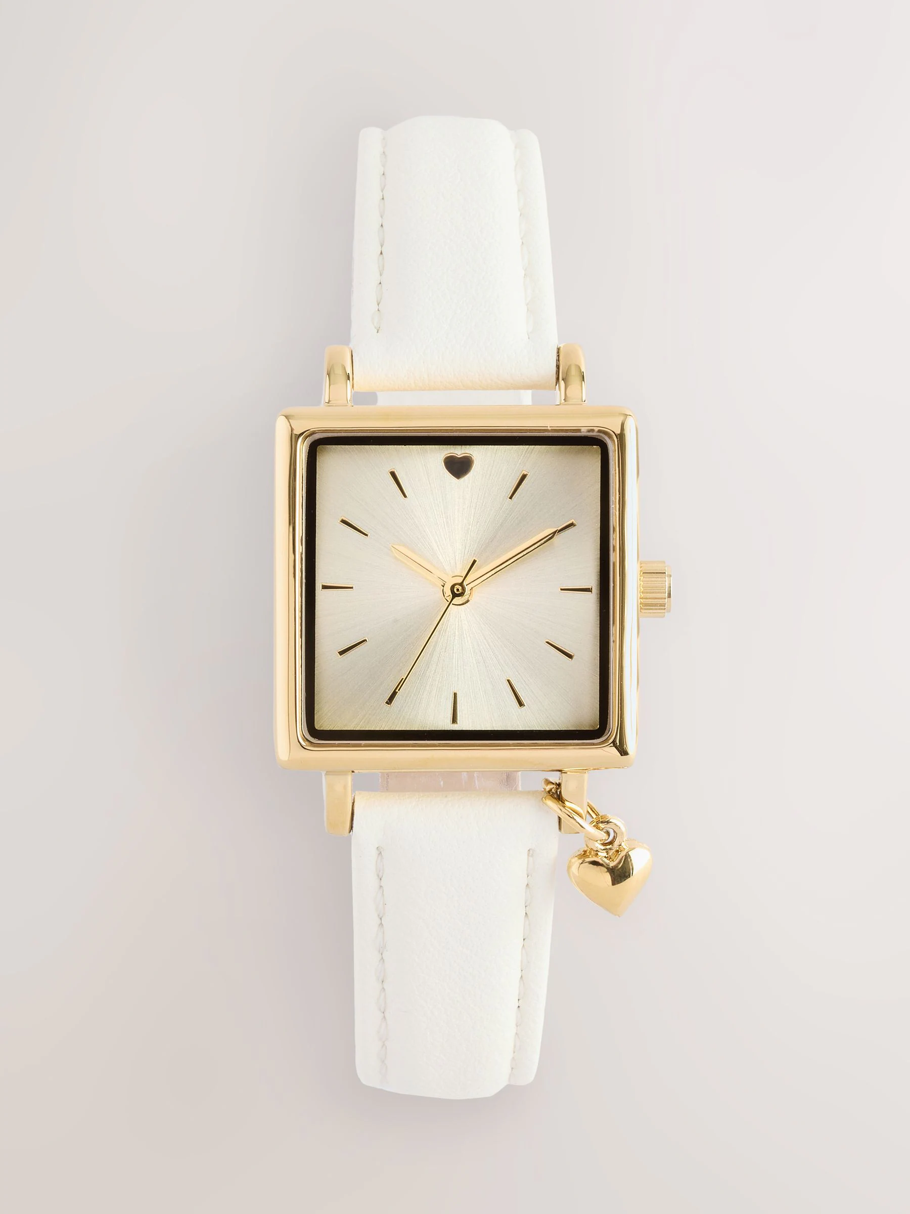 Ecru Square Heart Charm Watch
