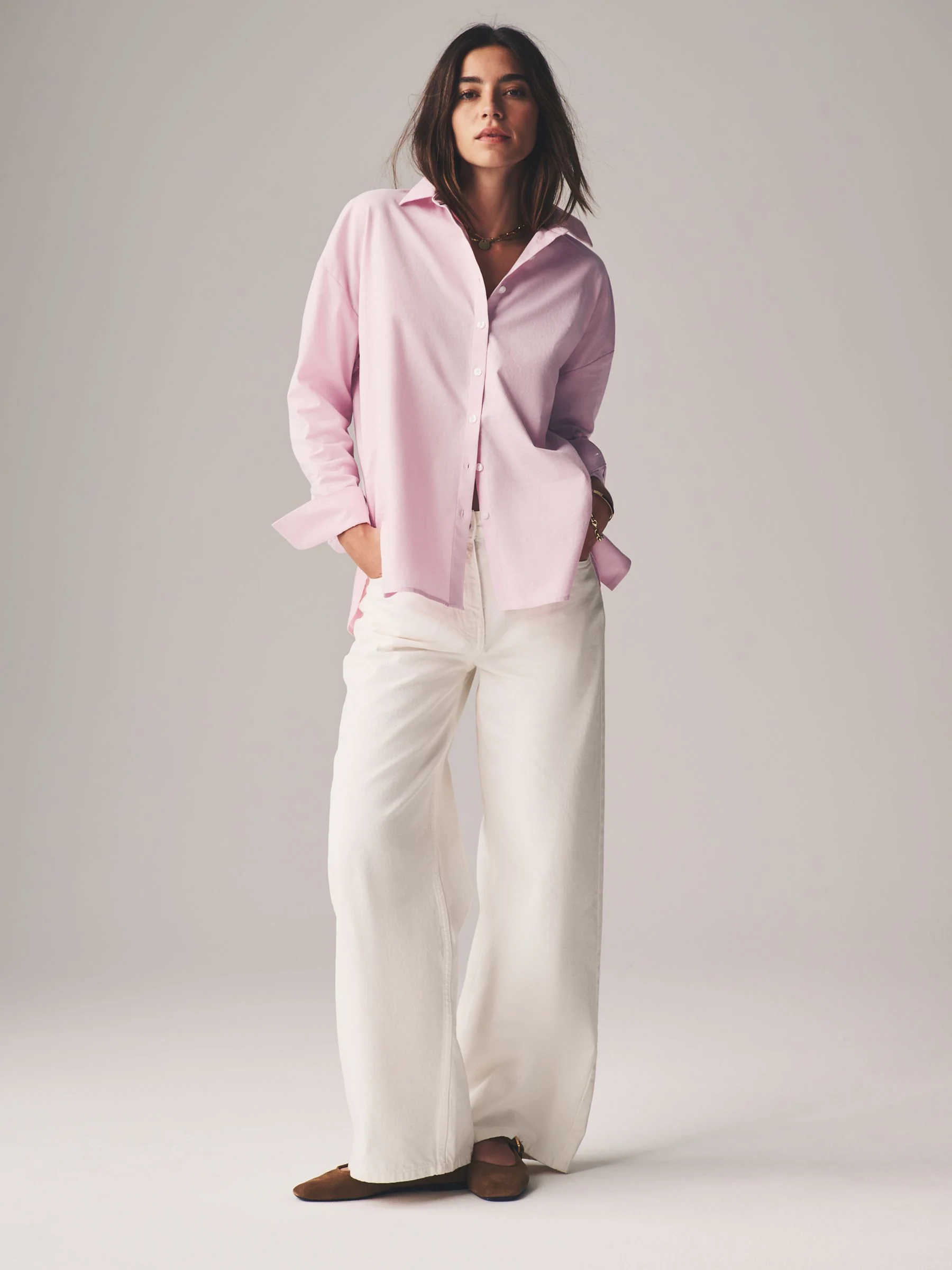 The Set 2 Pack Oxford Shirts Pale Pink/White