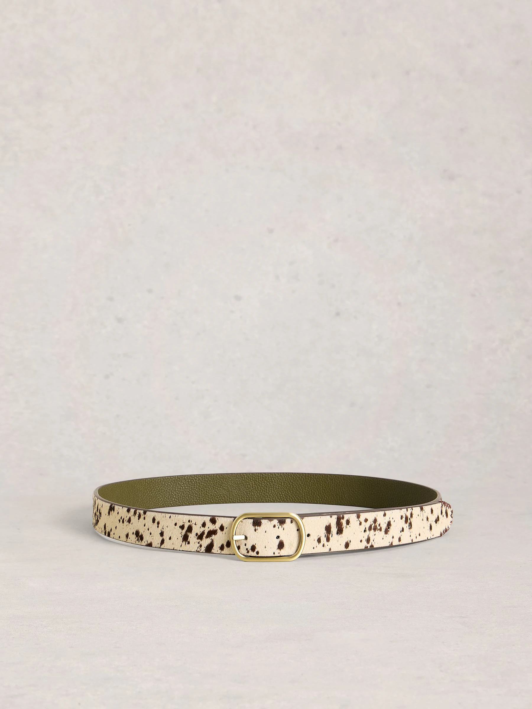 White Stuff Green Reversible Leather Belt