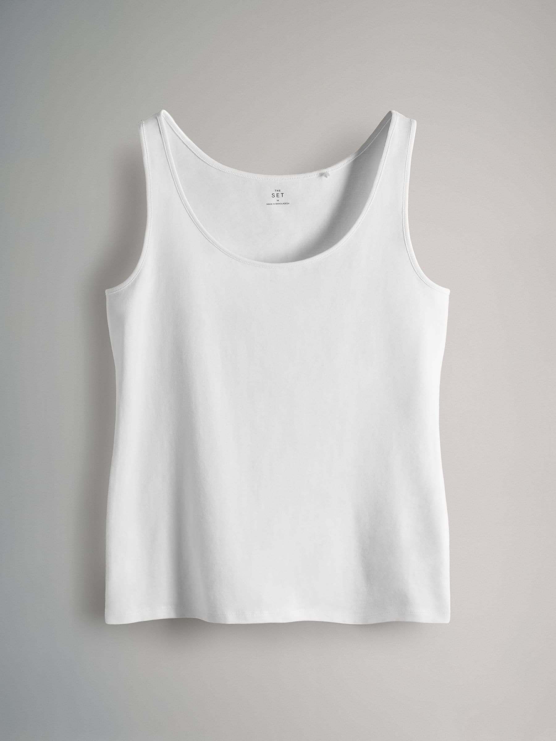 The Set 7 Pack Scoop Neck Vests Black/White/Brown/Light Brown/Cream/White