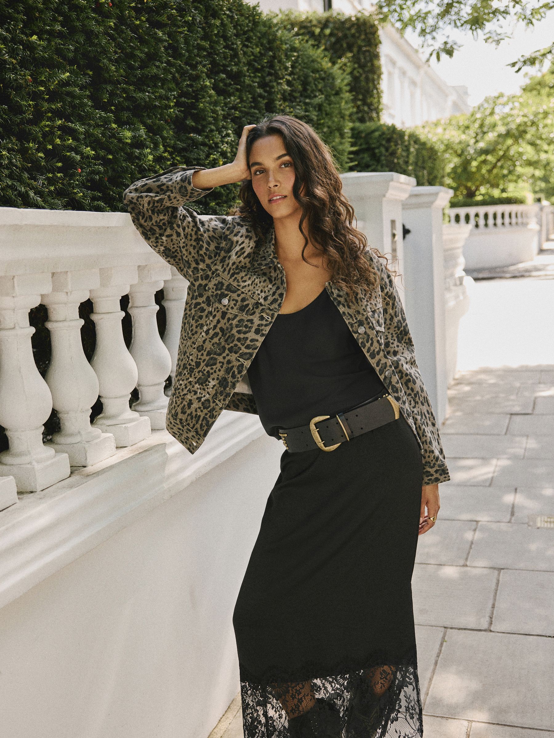 Rockett St George Black Leather Magic and Star Dust Chunky Studded Belt