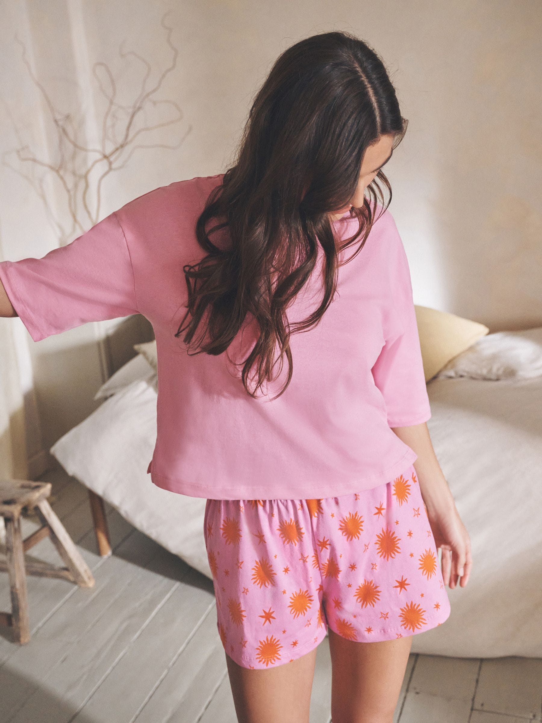 Pink Sun Cotton Short Set Pyjamas
