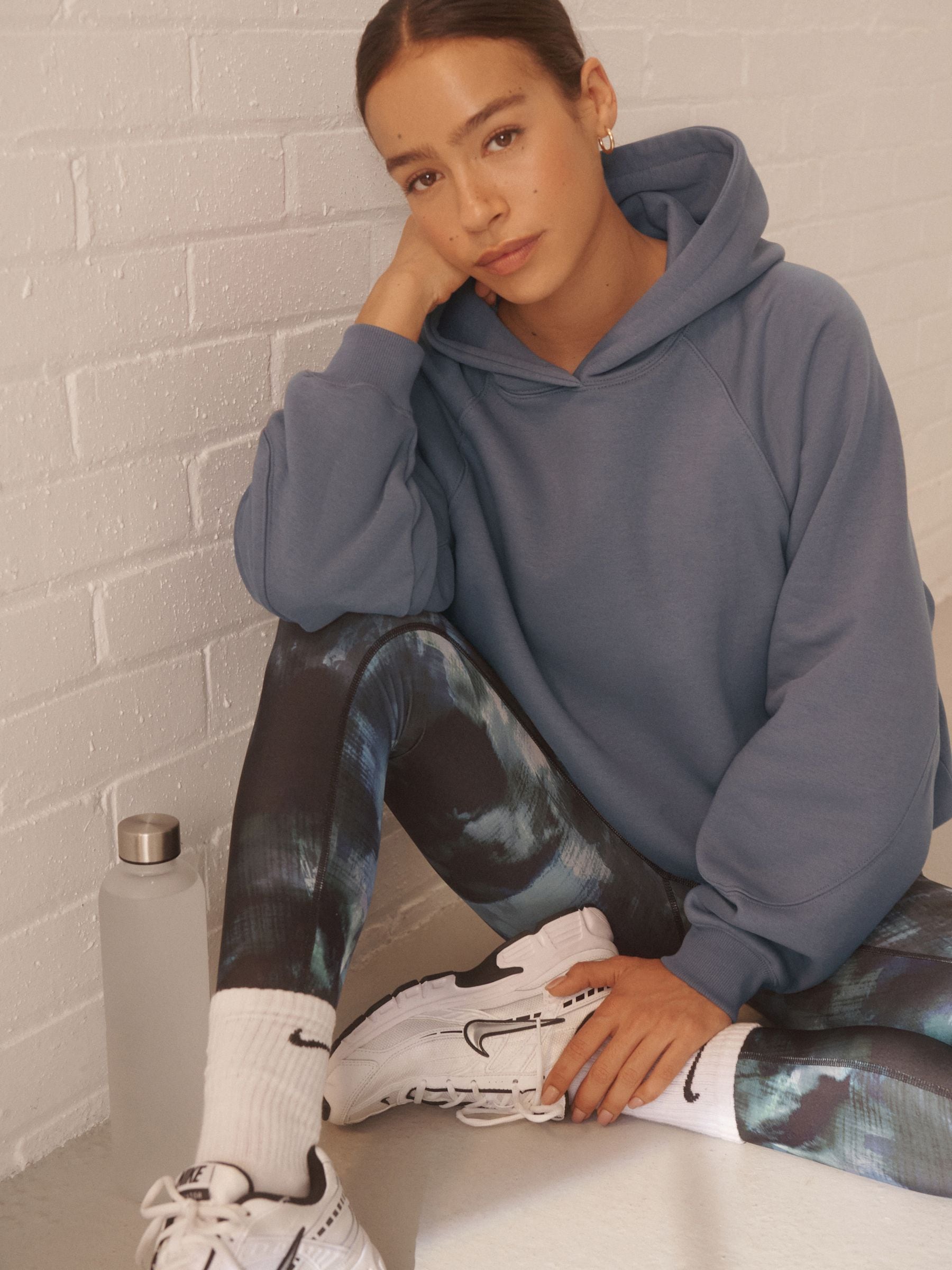 Pale Blue Relaxed Fit Heavyweight Regular Length Hoodie