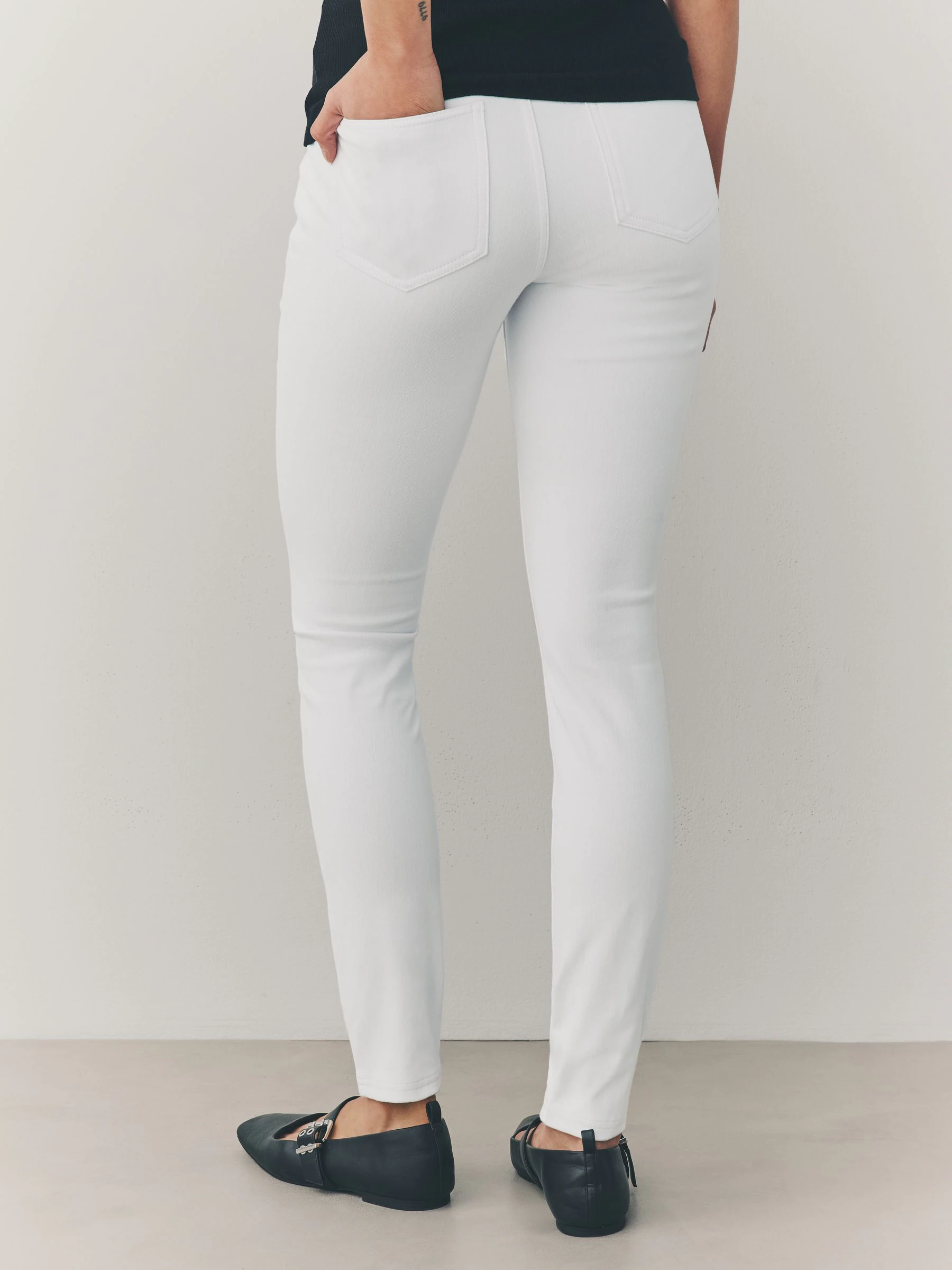 White Jersey Denim Leggings