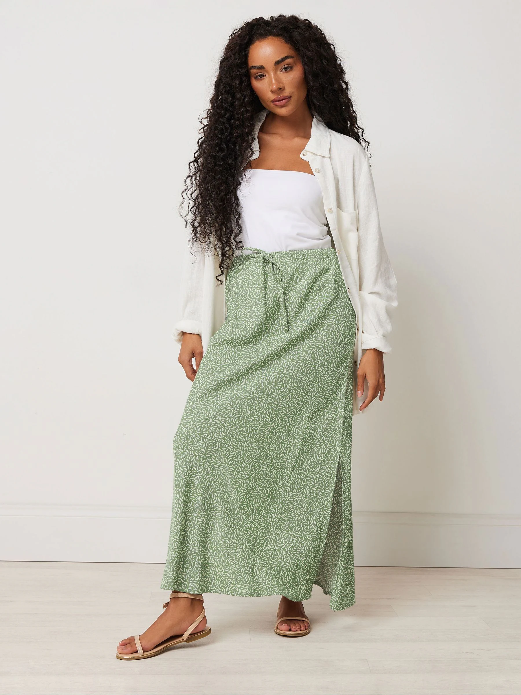M&Co Green Petite Containing Skirt