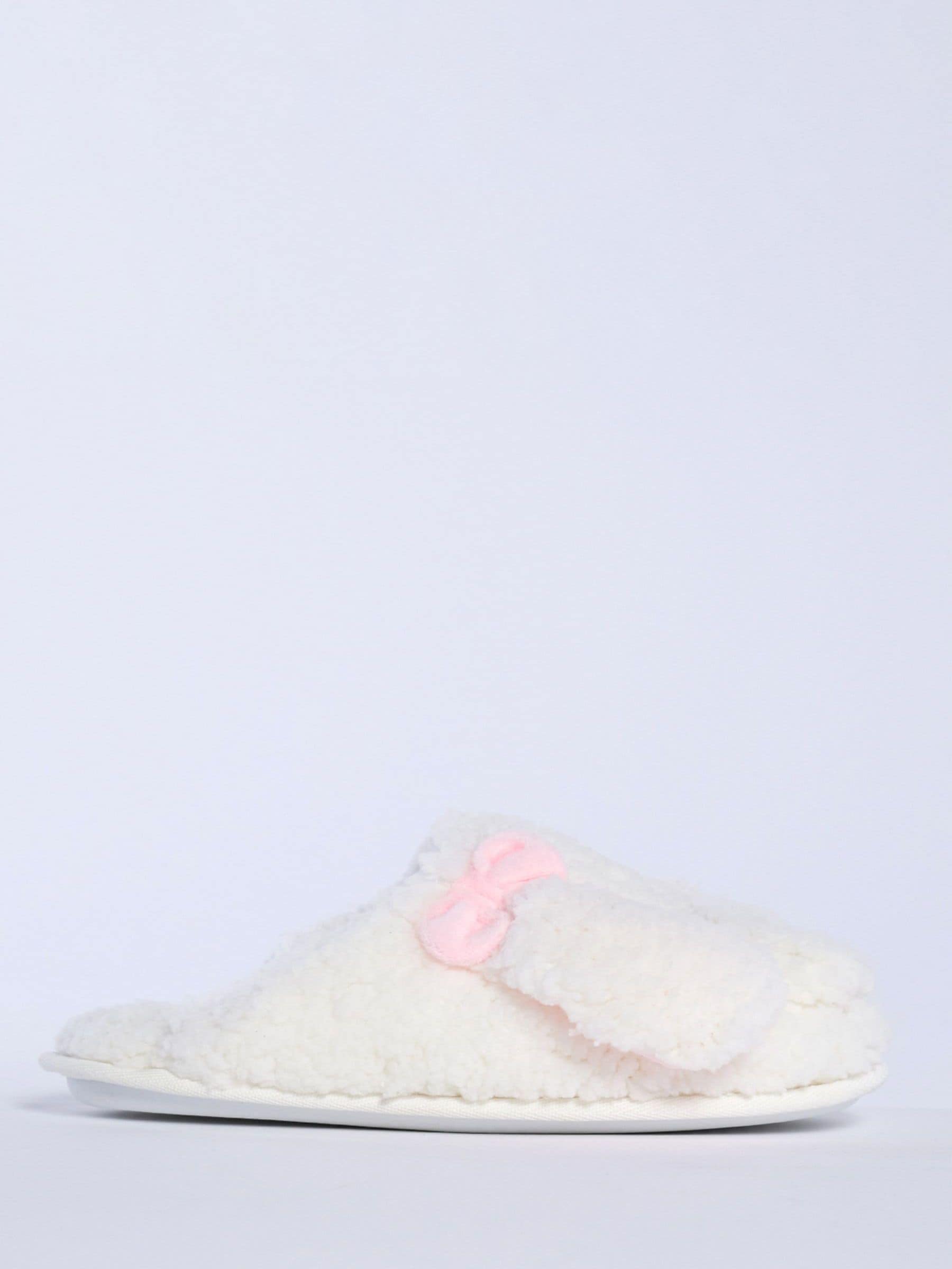 Boux Avenue White Dog Borg Mules
