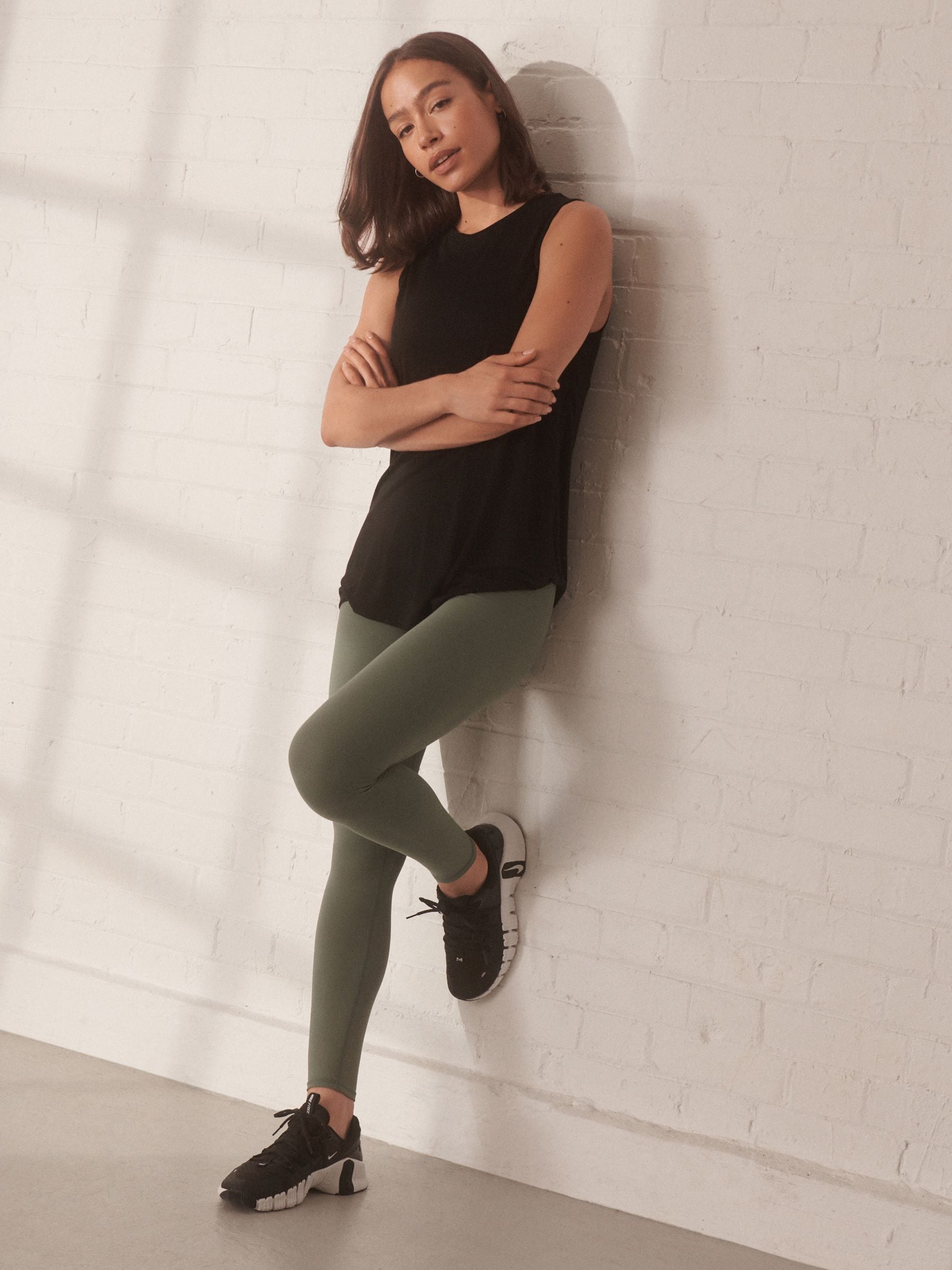 Black Active Lightweight Open Back Tank Vest