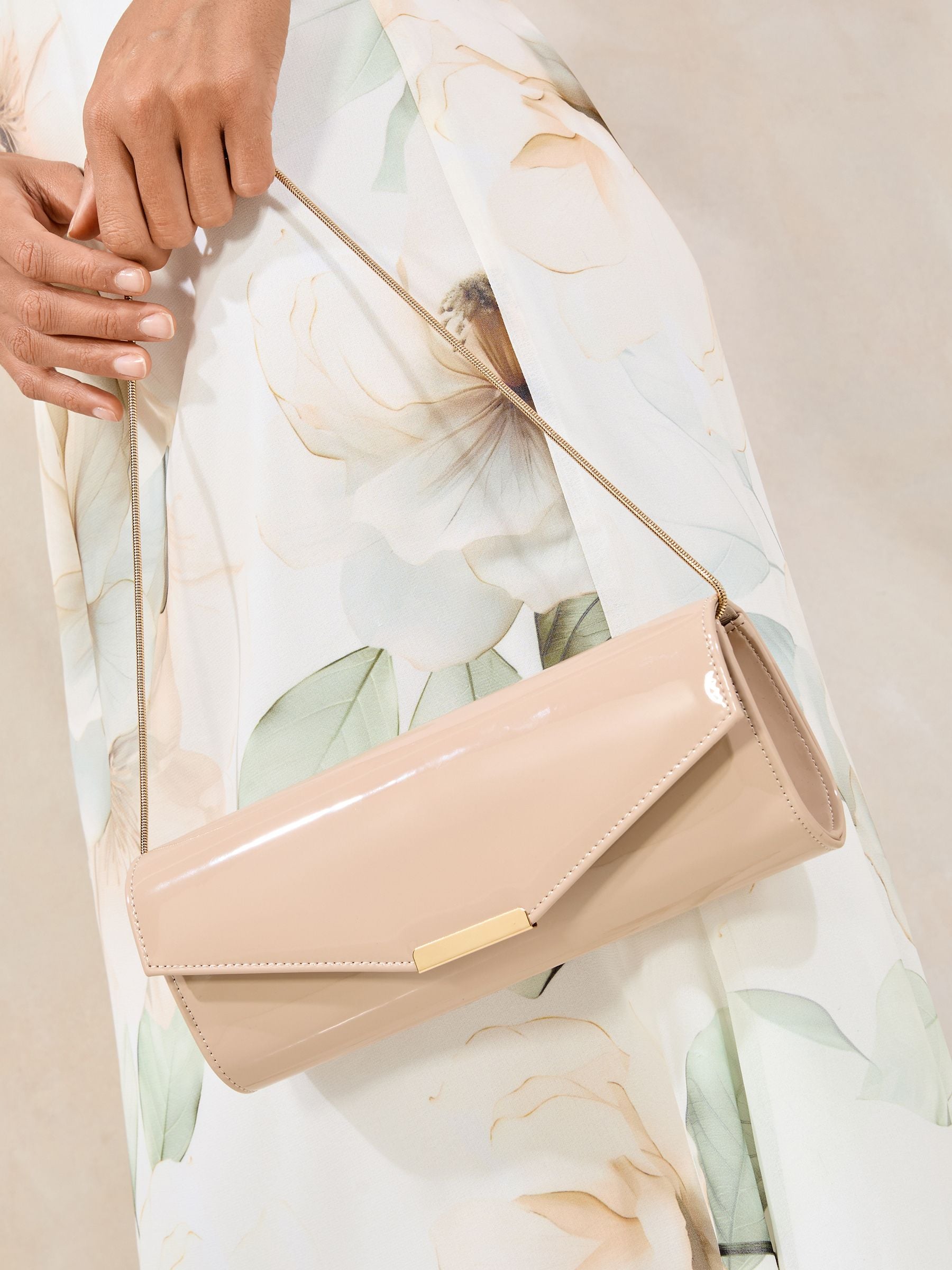 Lipsy Nude Clutch Bag