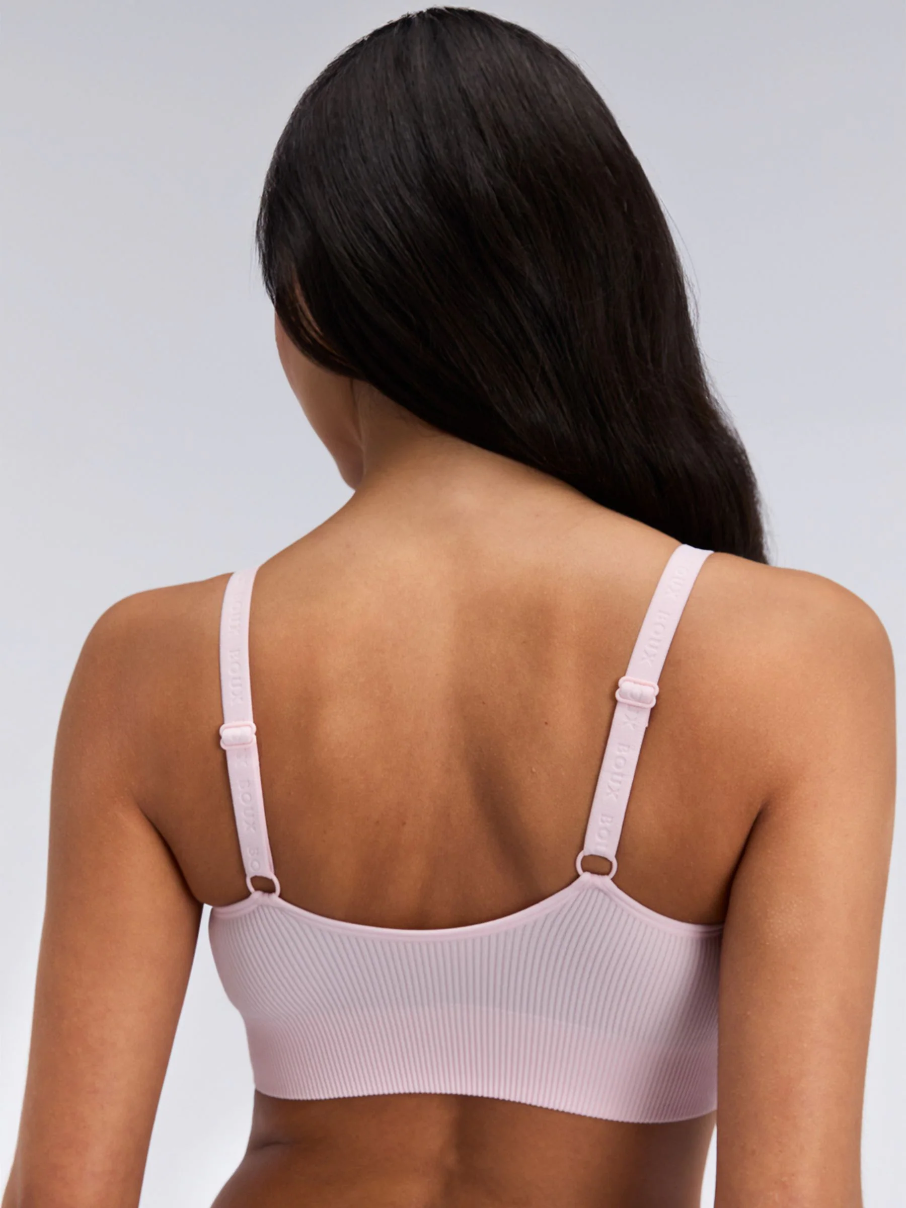 Boux Avenue Pink Nursing Bow Embroidered Rib Bralette