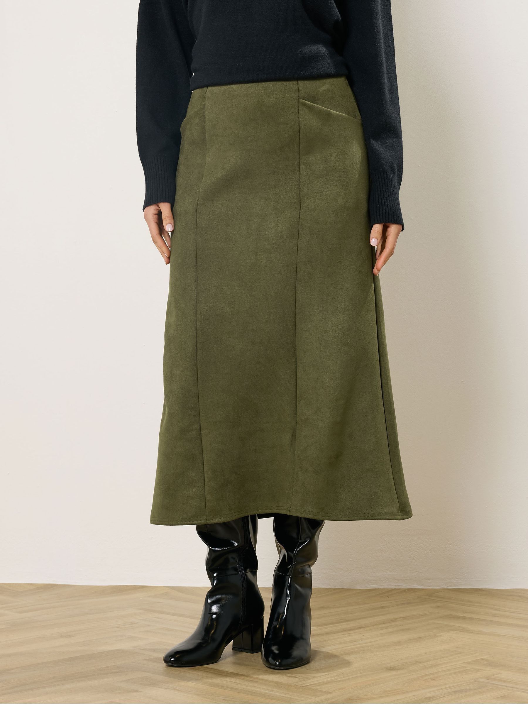 Long Tall Sally Green Suedette Midaxi Skirt