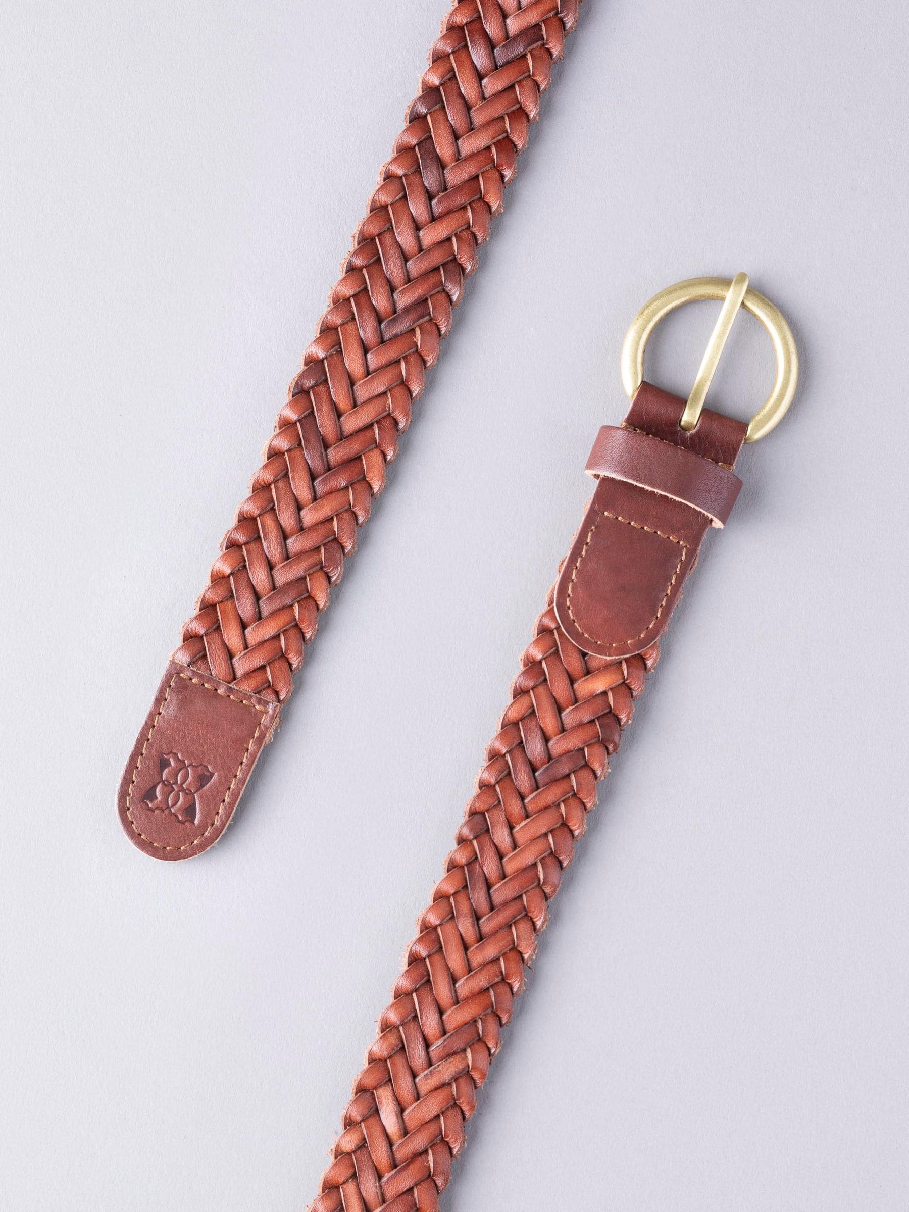 Lakeland Leather Tan Waverton Woven Belt