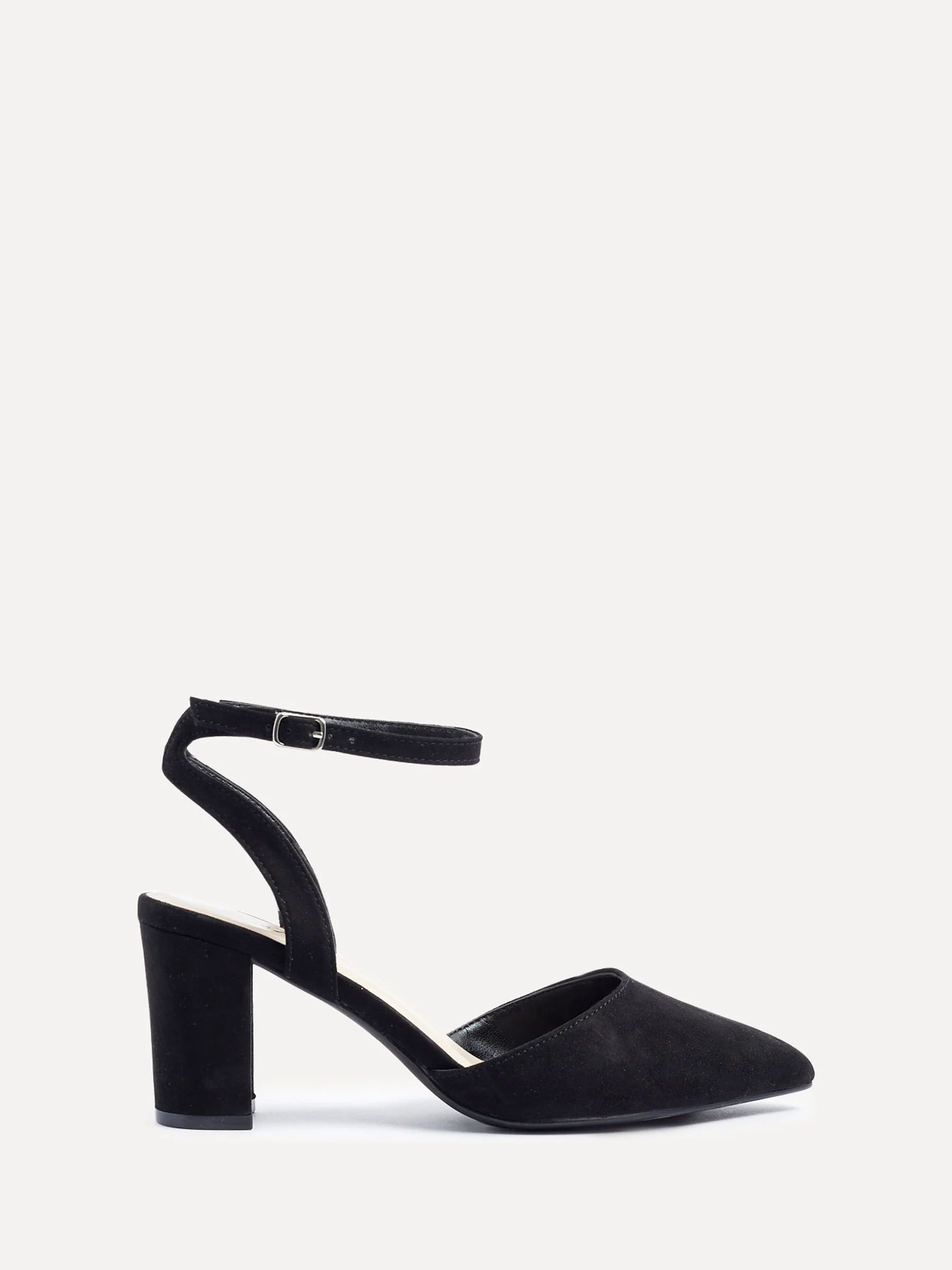 Linzi Black Larsa Wide Fit Pointed Toe Court Shoes