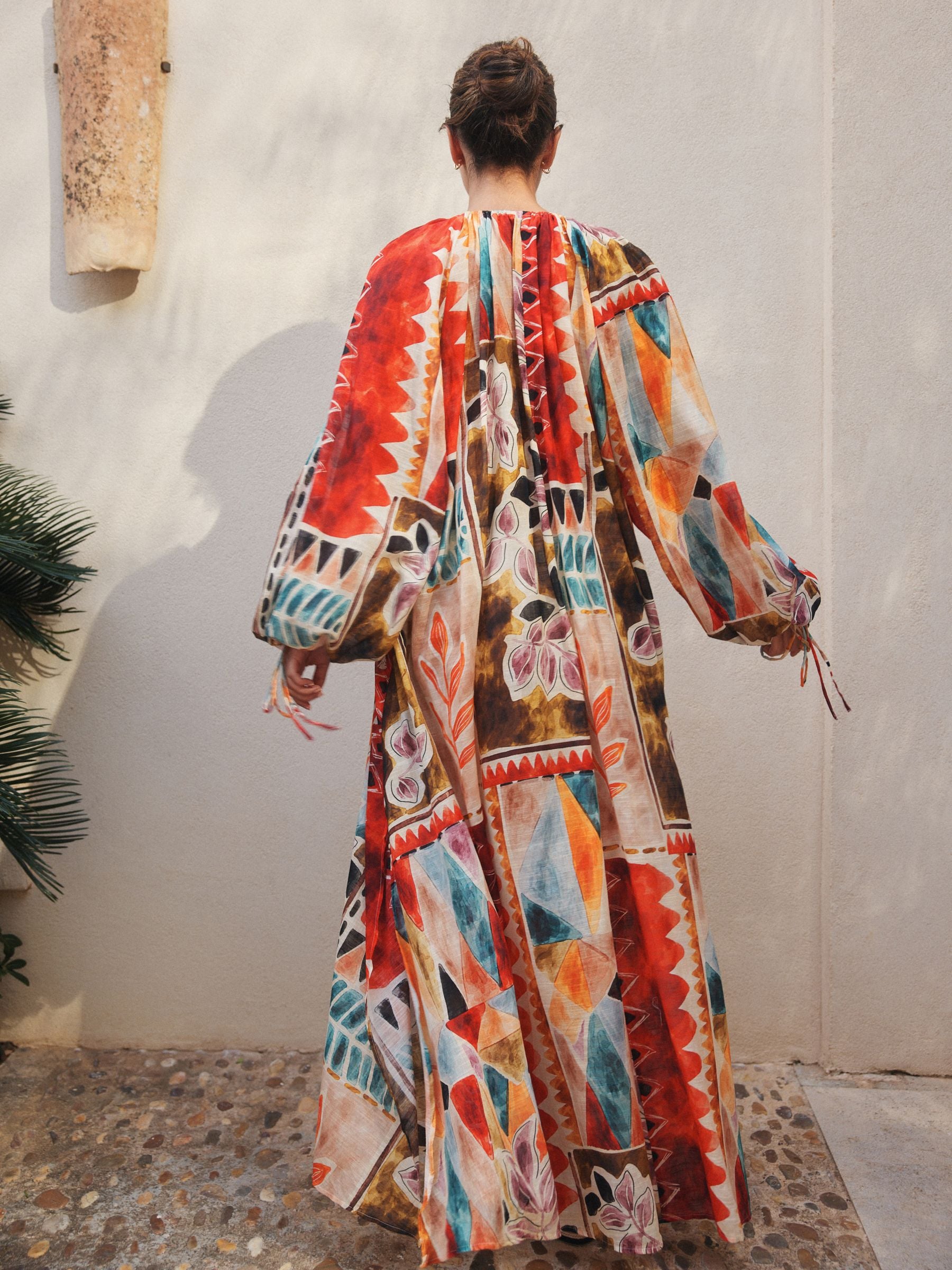 Marrrakesh Scene Print Maxi Kaftan