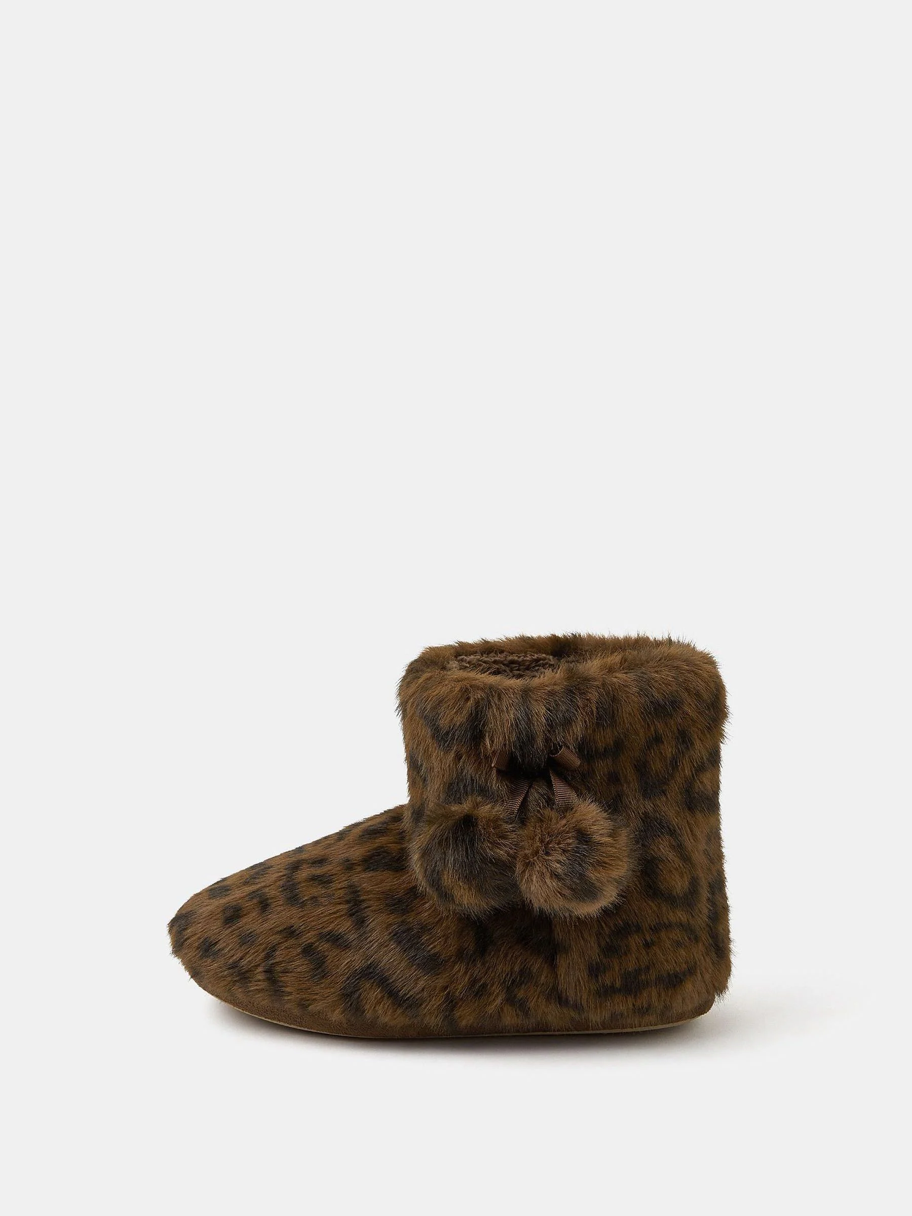 Accessorize Animal Fluffy Leopard Slipper Boots