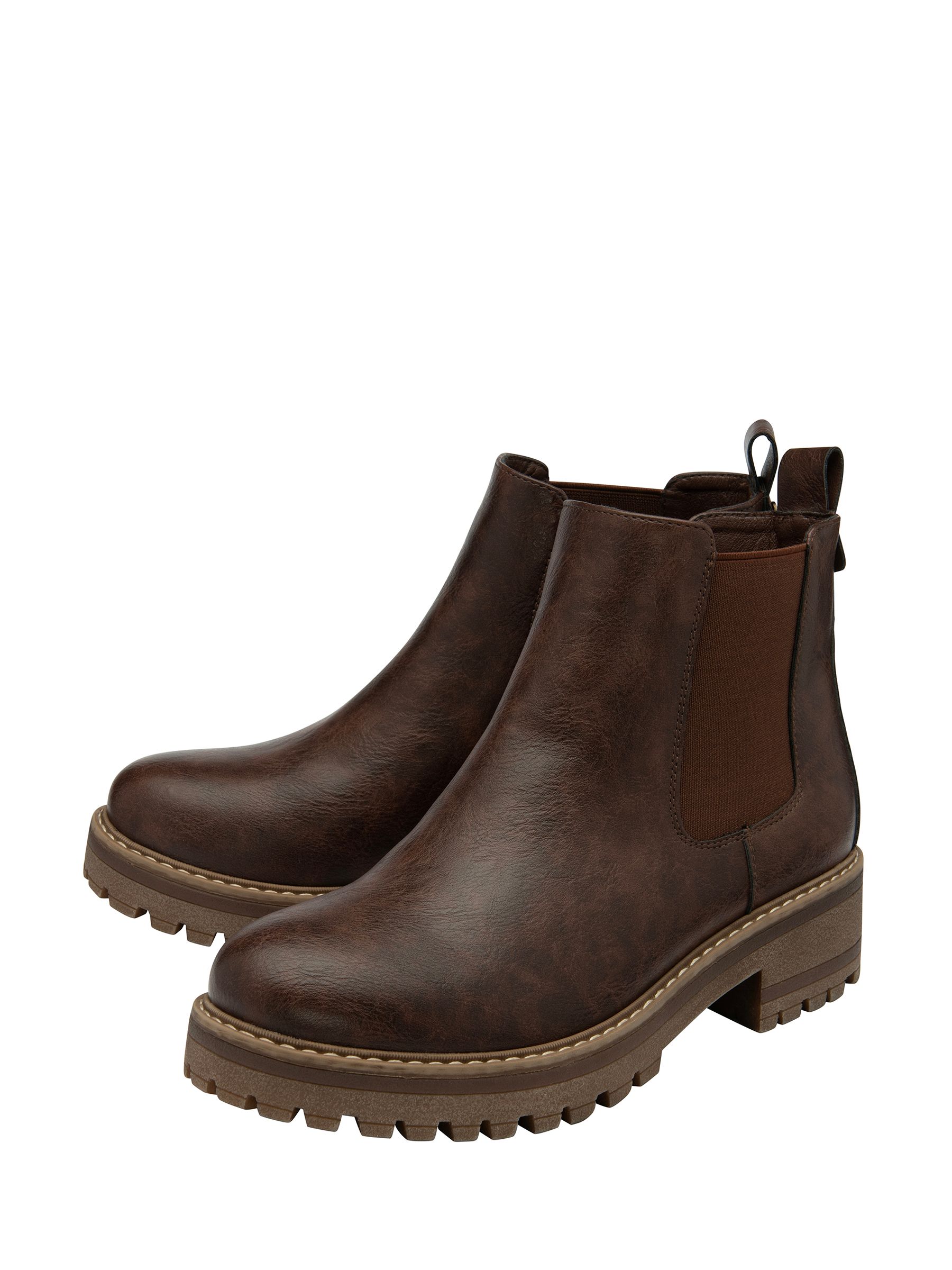 Lotus Brown Regular Fit Casual Ankle Boots
