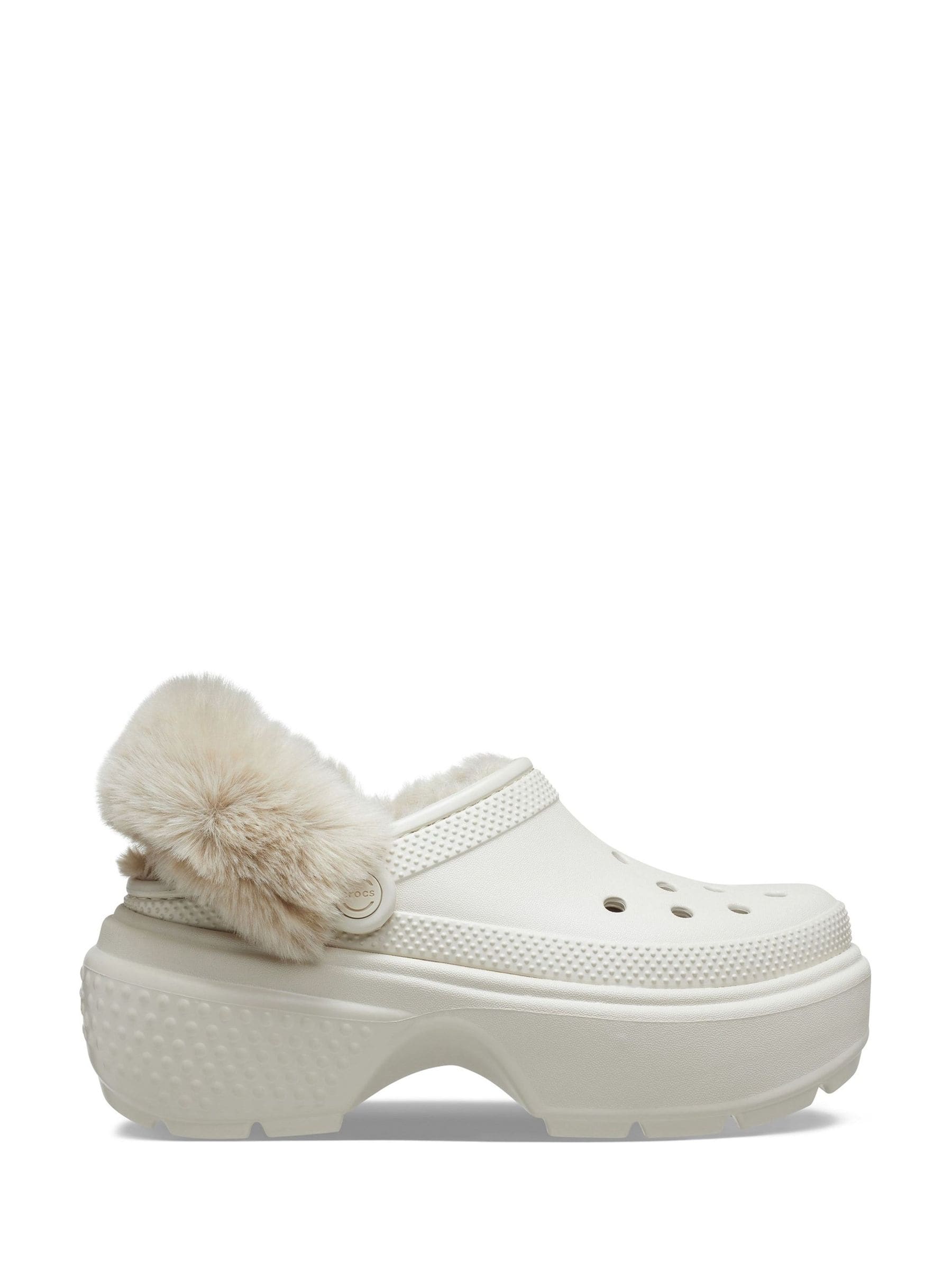 Crocs White Stomp Lined Winter Clogs
