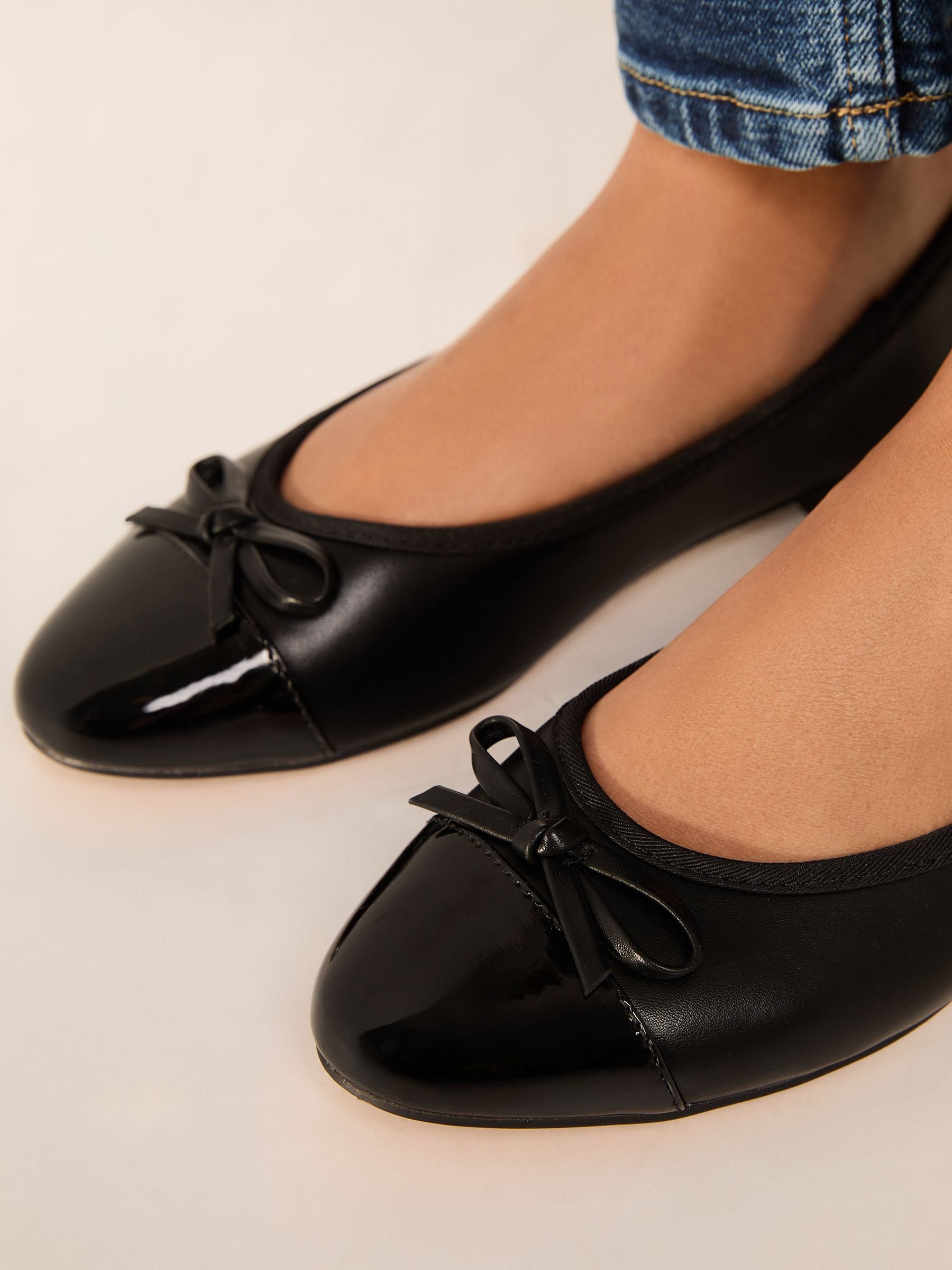 Lipsy Black Standard Fit Patent Toecap Ballerinas