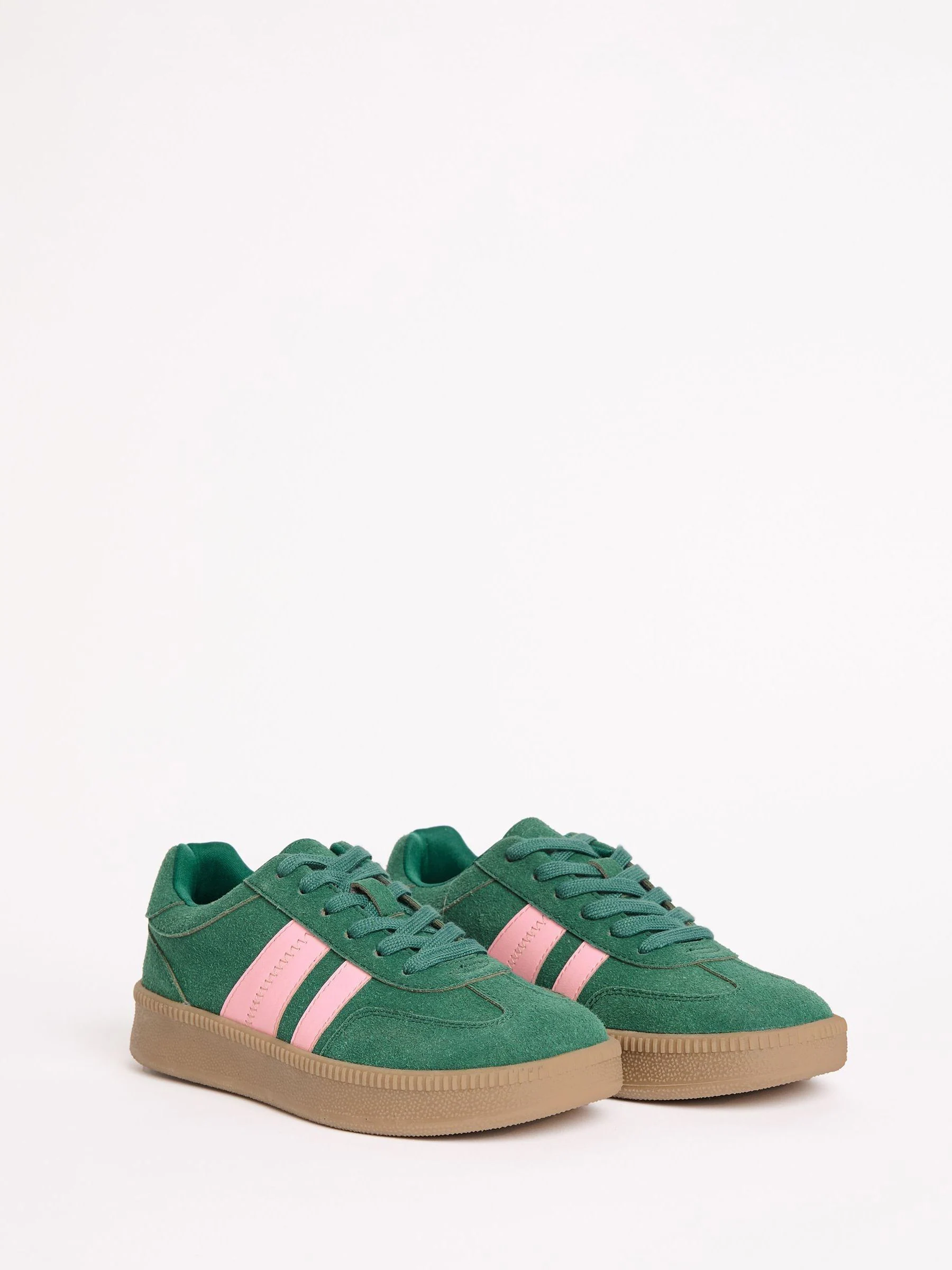 Friends Like These Green Standard Fit Lace Up Retro Gumsole Sports Trainers