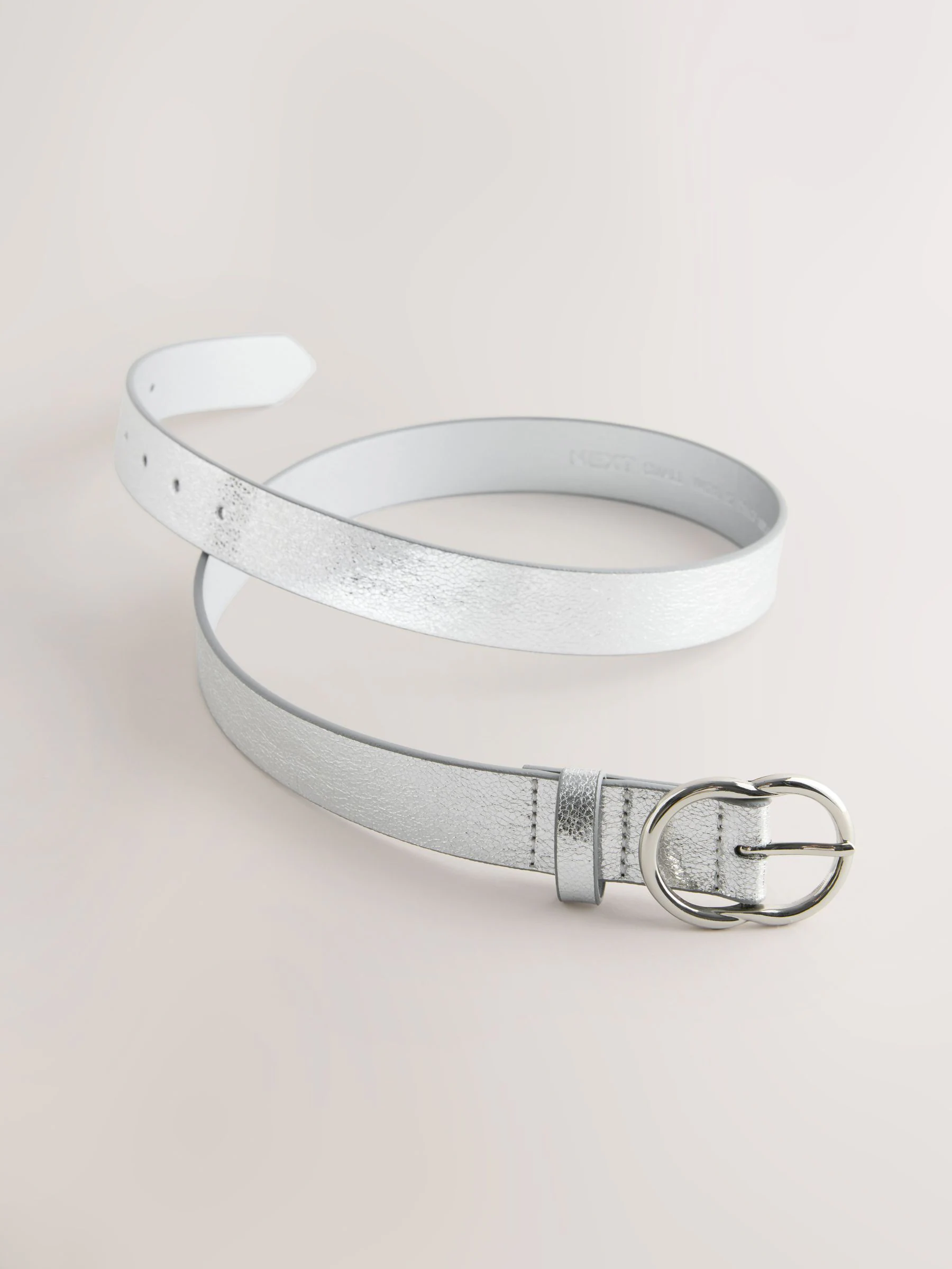 Silver Crackle Regular PU Belt