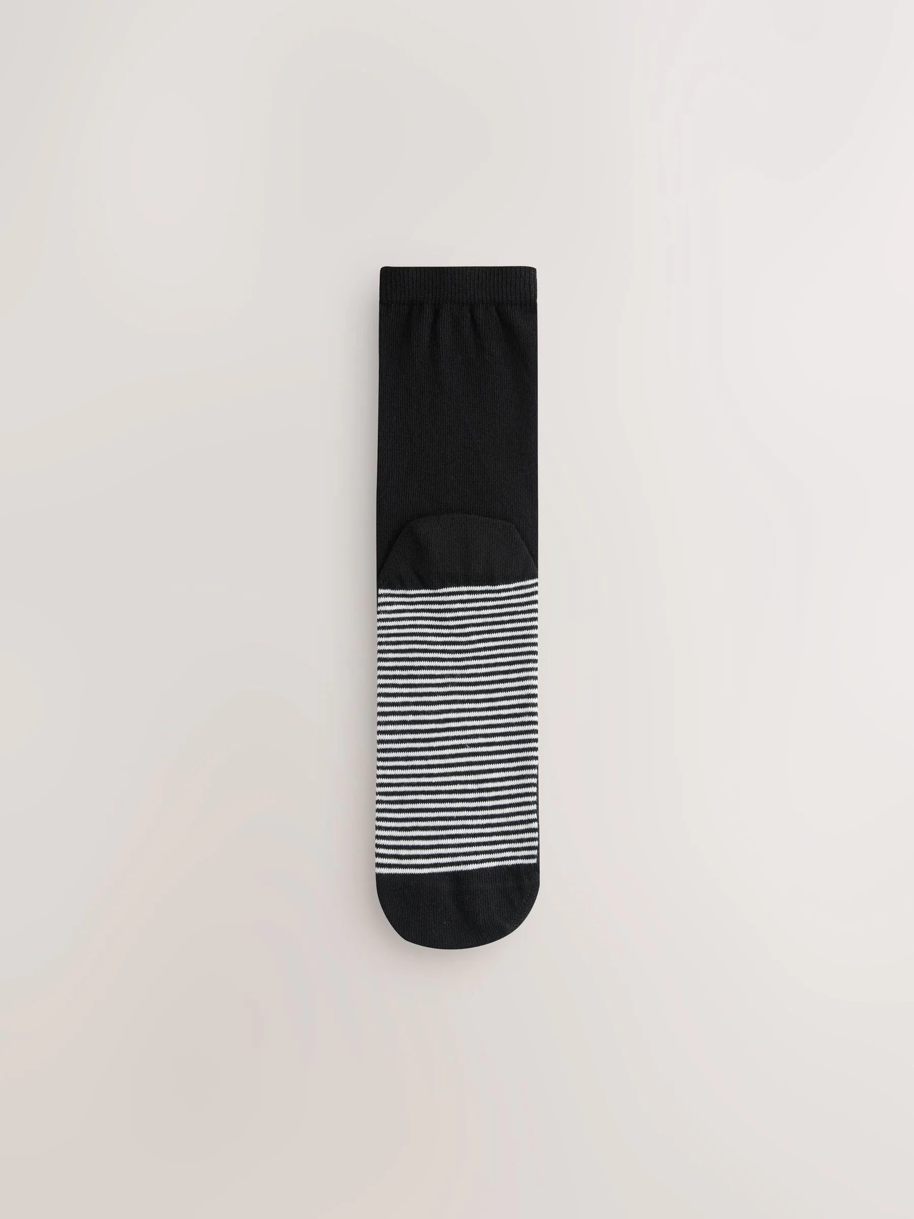 Black/White Spots/Stripe Footbed Ankle Socks 4 Pack