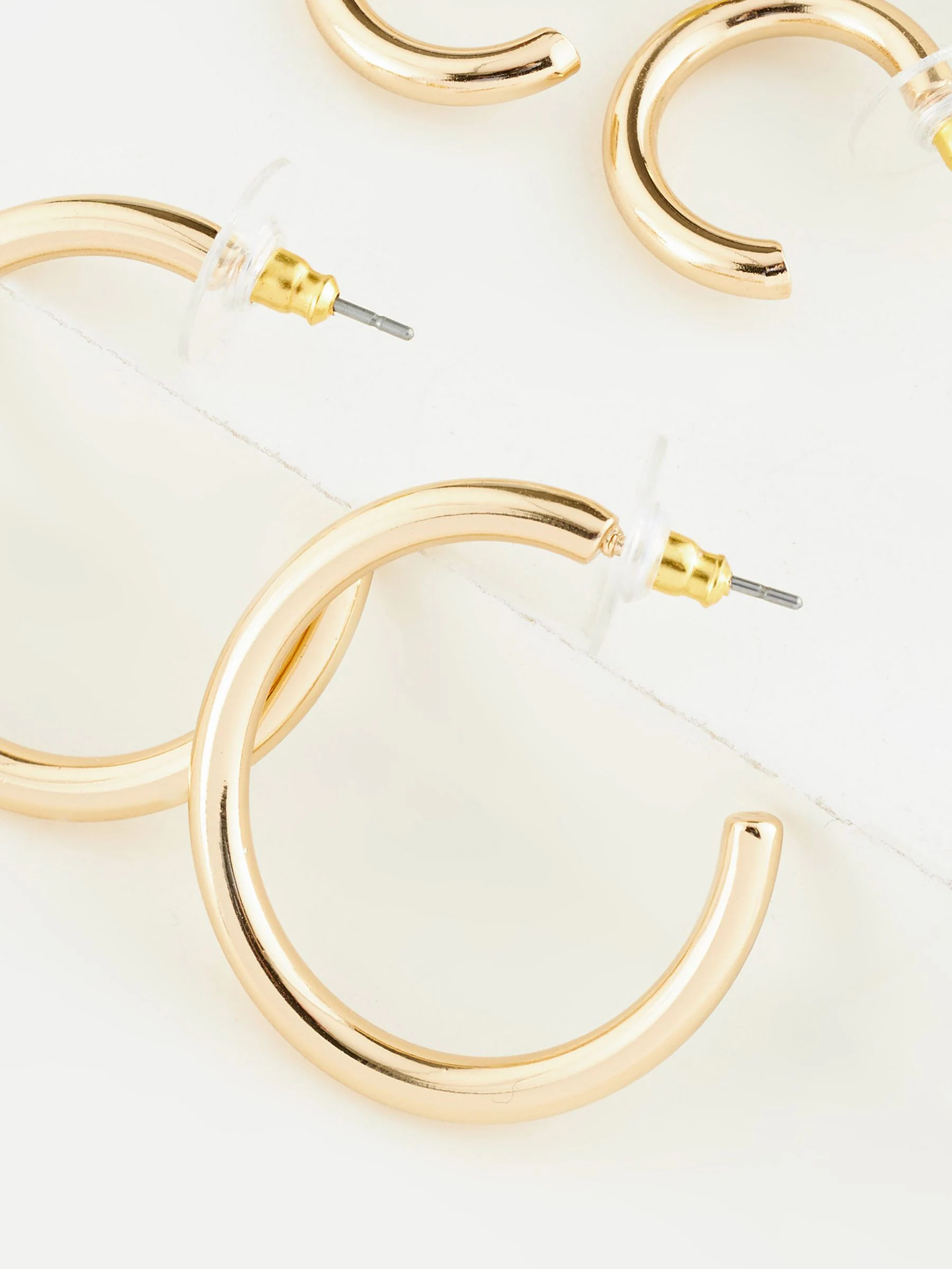 Gold Tone 3 Pack Hoop Earrings