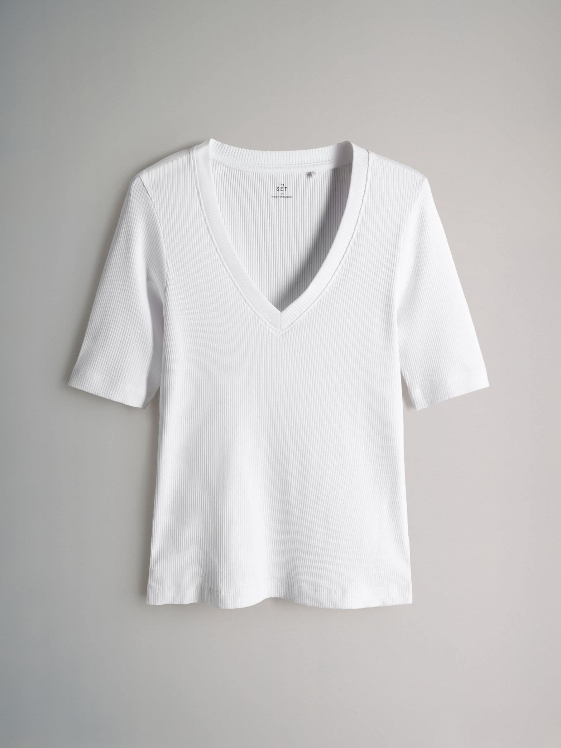 The Set Multi 5 Pack V-Neck Short Sleeve Ribbed T-Shirts