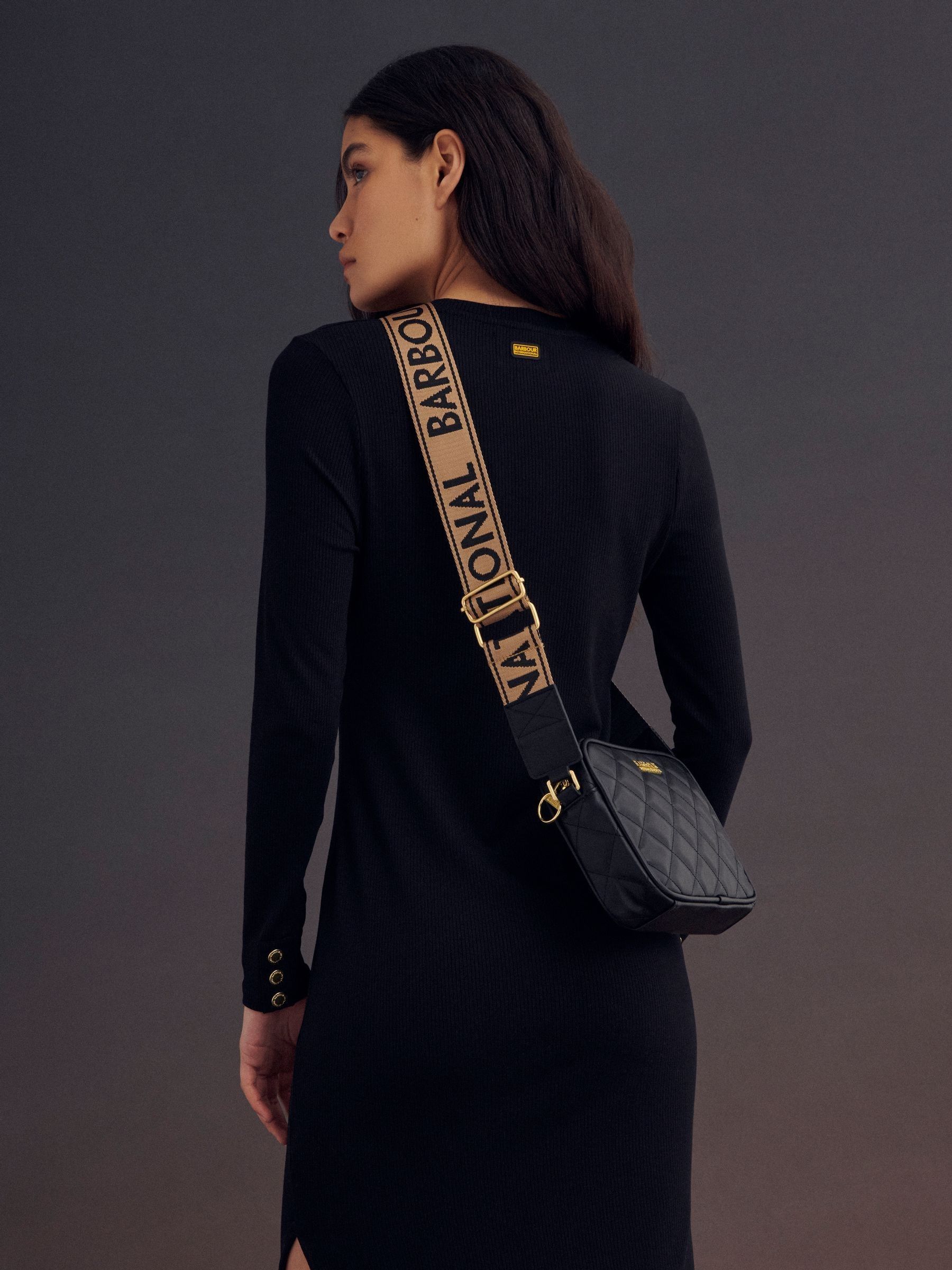 Barbour® International Black Quilted Sloane Crossbody Bag