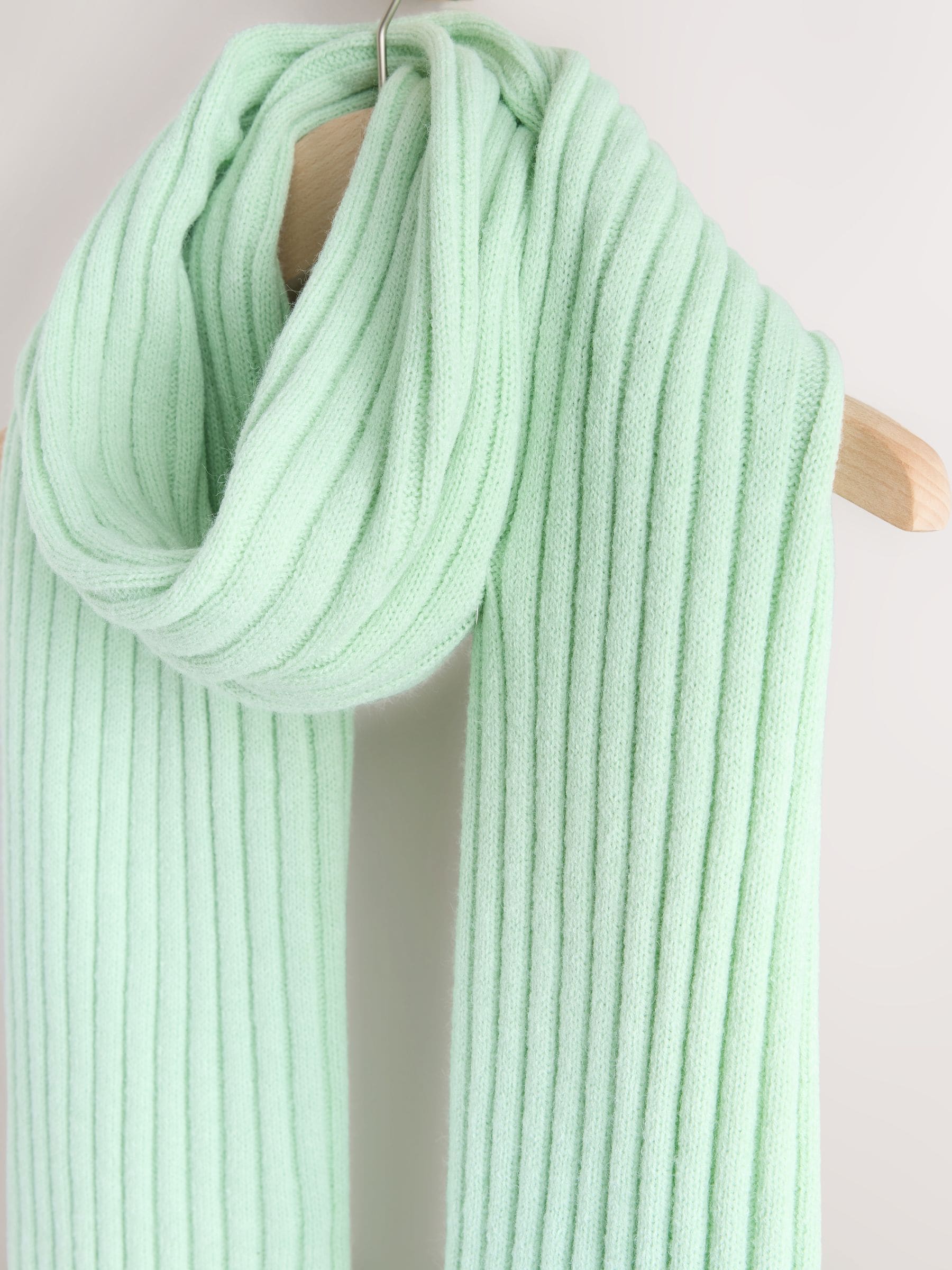 Spearmint Ribbed Ribbed Knit Scarf