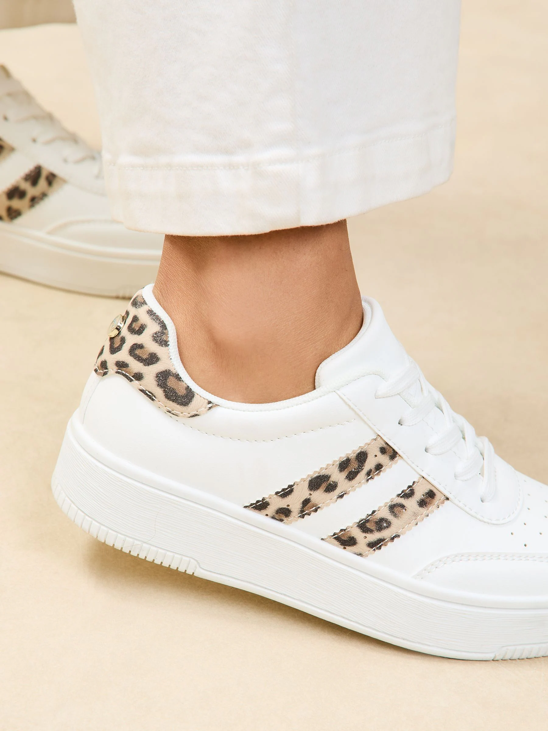 Lipsy Neutral Faux Suede Chunky Platform Sports Trainer