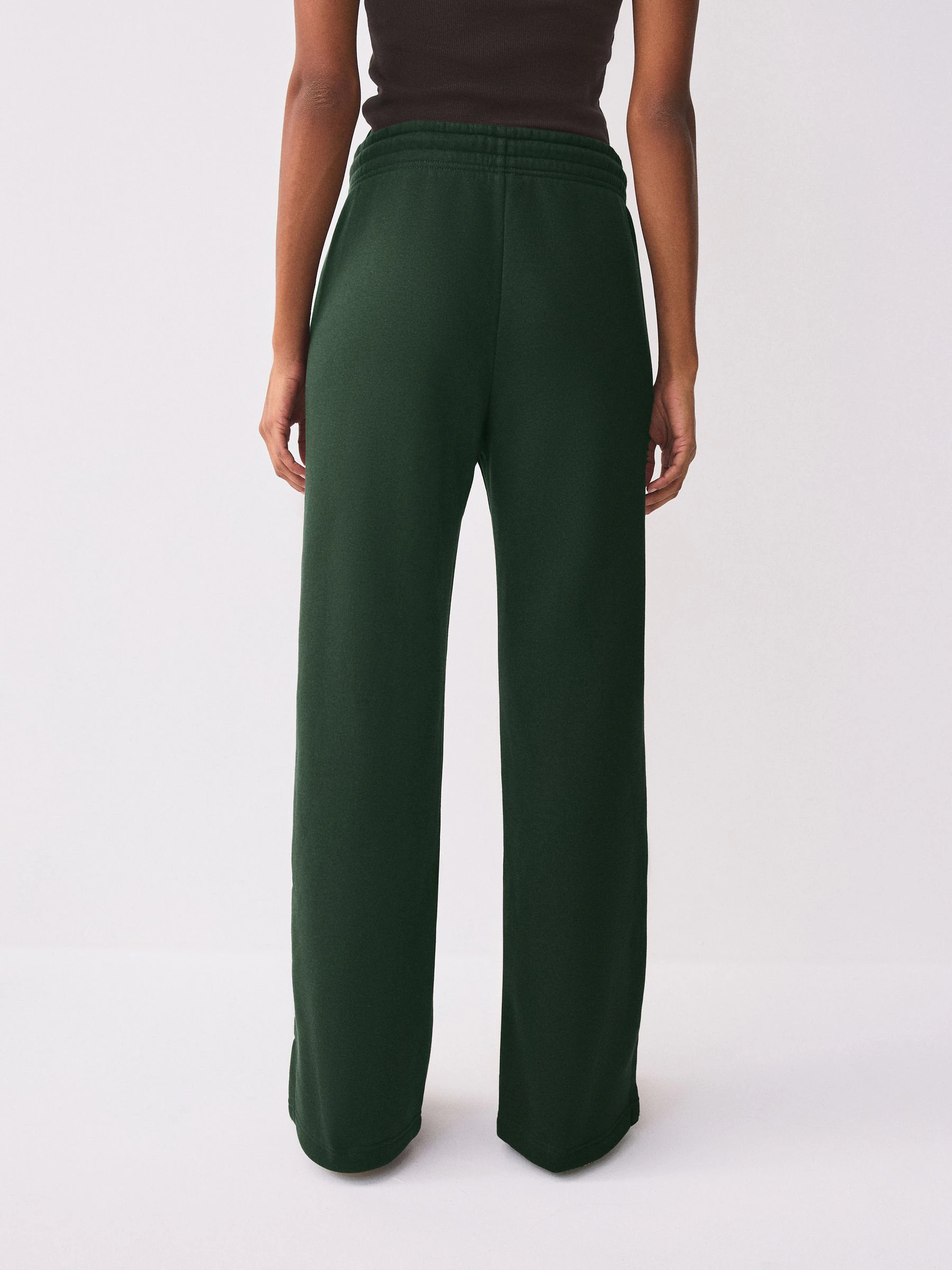 Nike Fir Green Sportswear Phoenix Fleece High Waisted Wide Leg Joggers