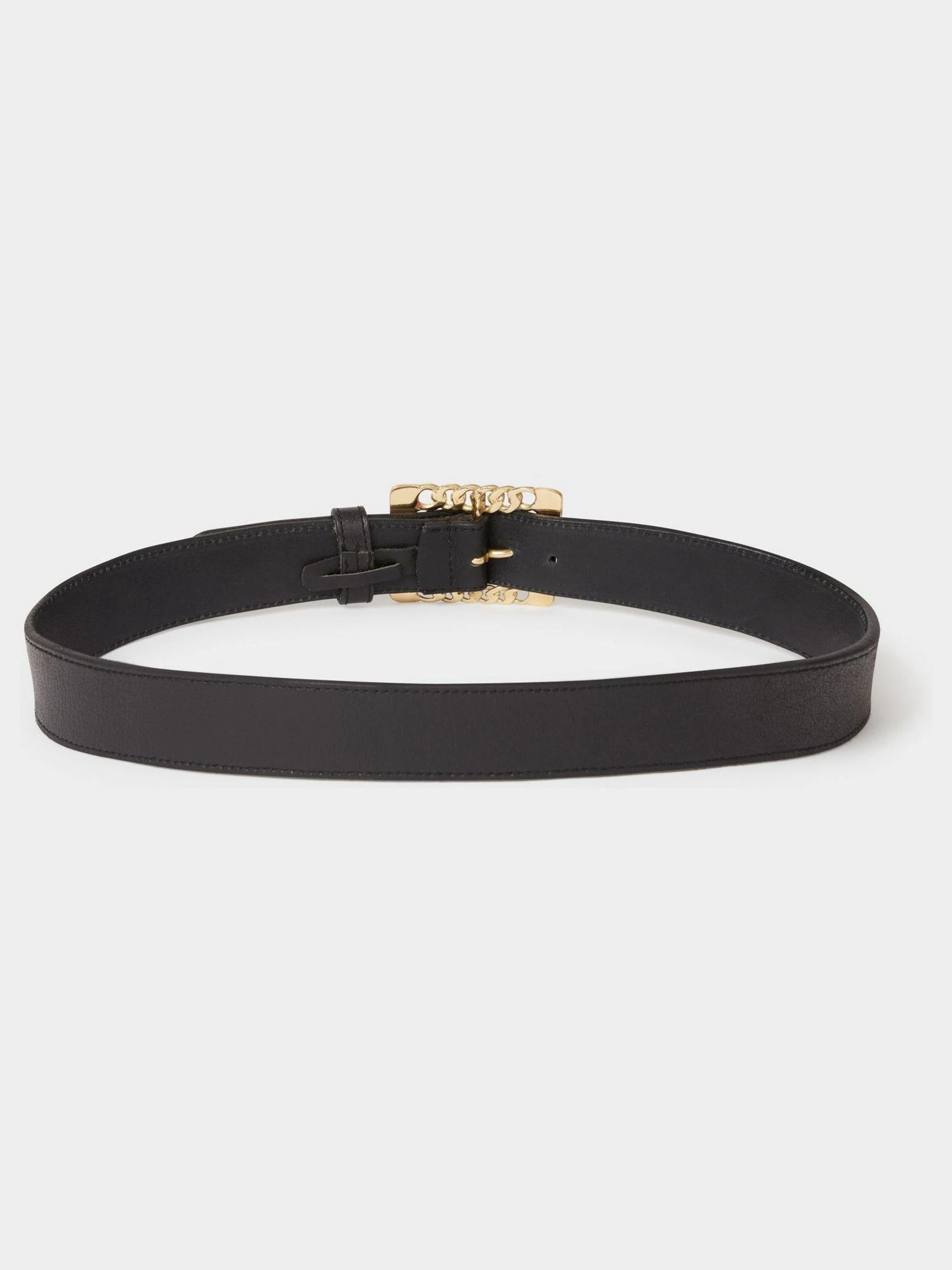 Osprey London Black The Chain Buckle Leather Belt