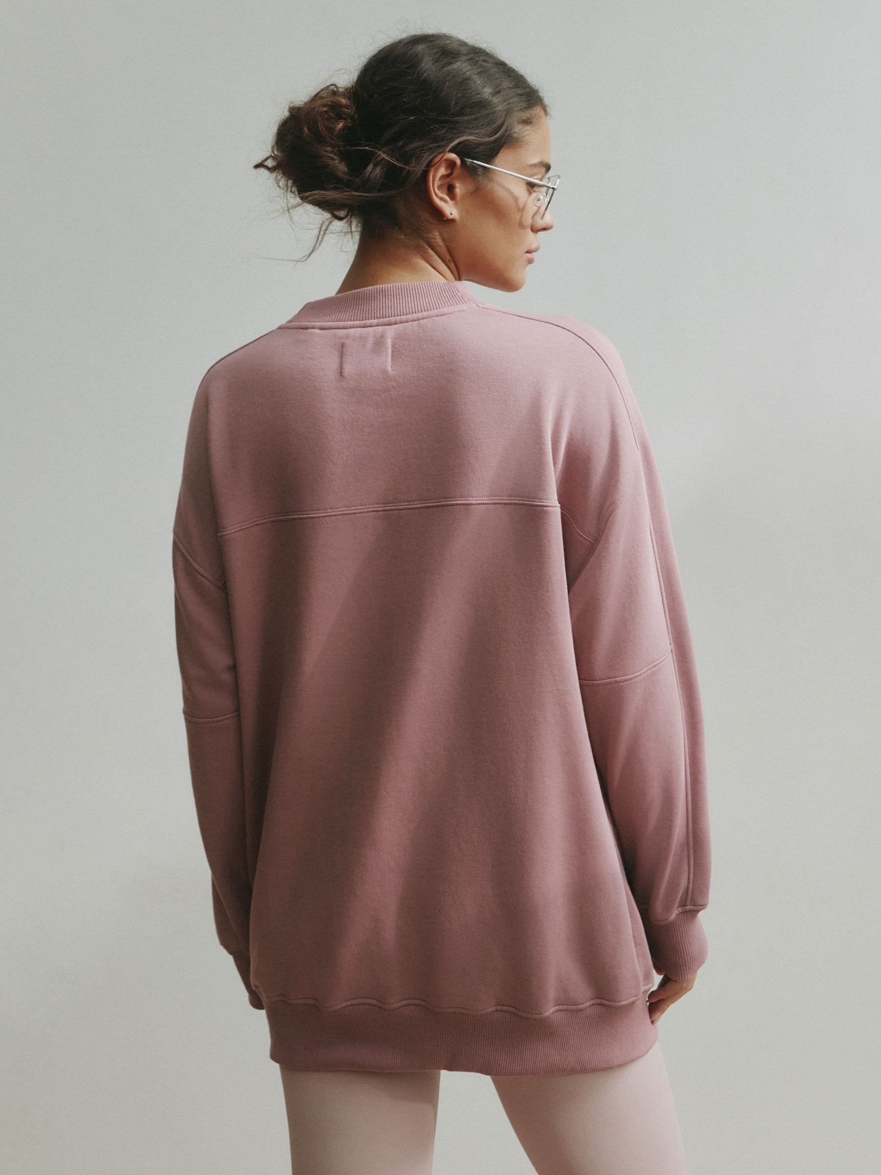 self. Mauve Purple Boucle Sweatshirt