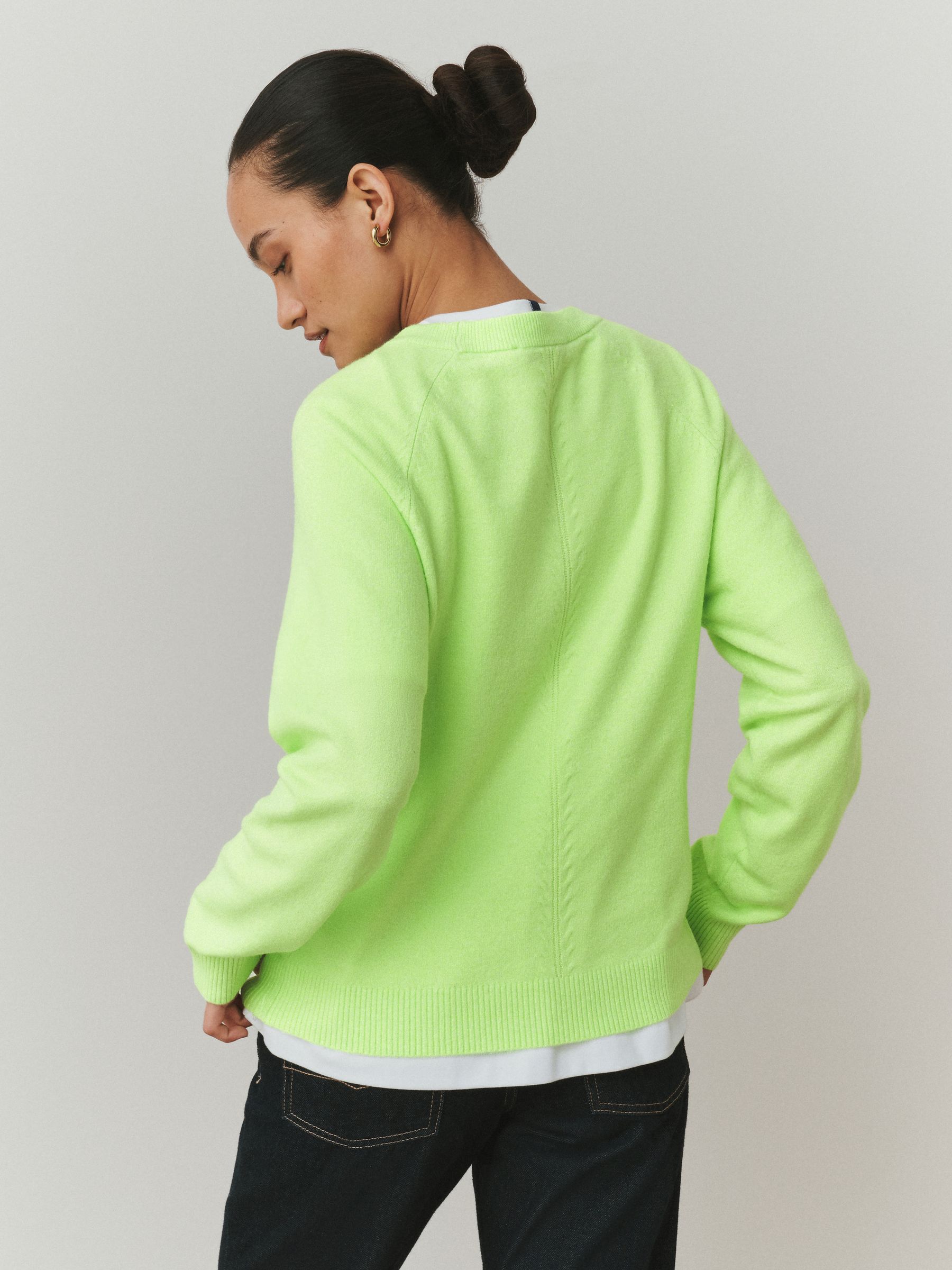 Fluro Green Supersoft Crew Neck Long Sleeve Jumper