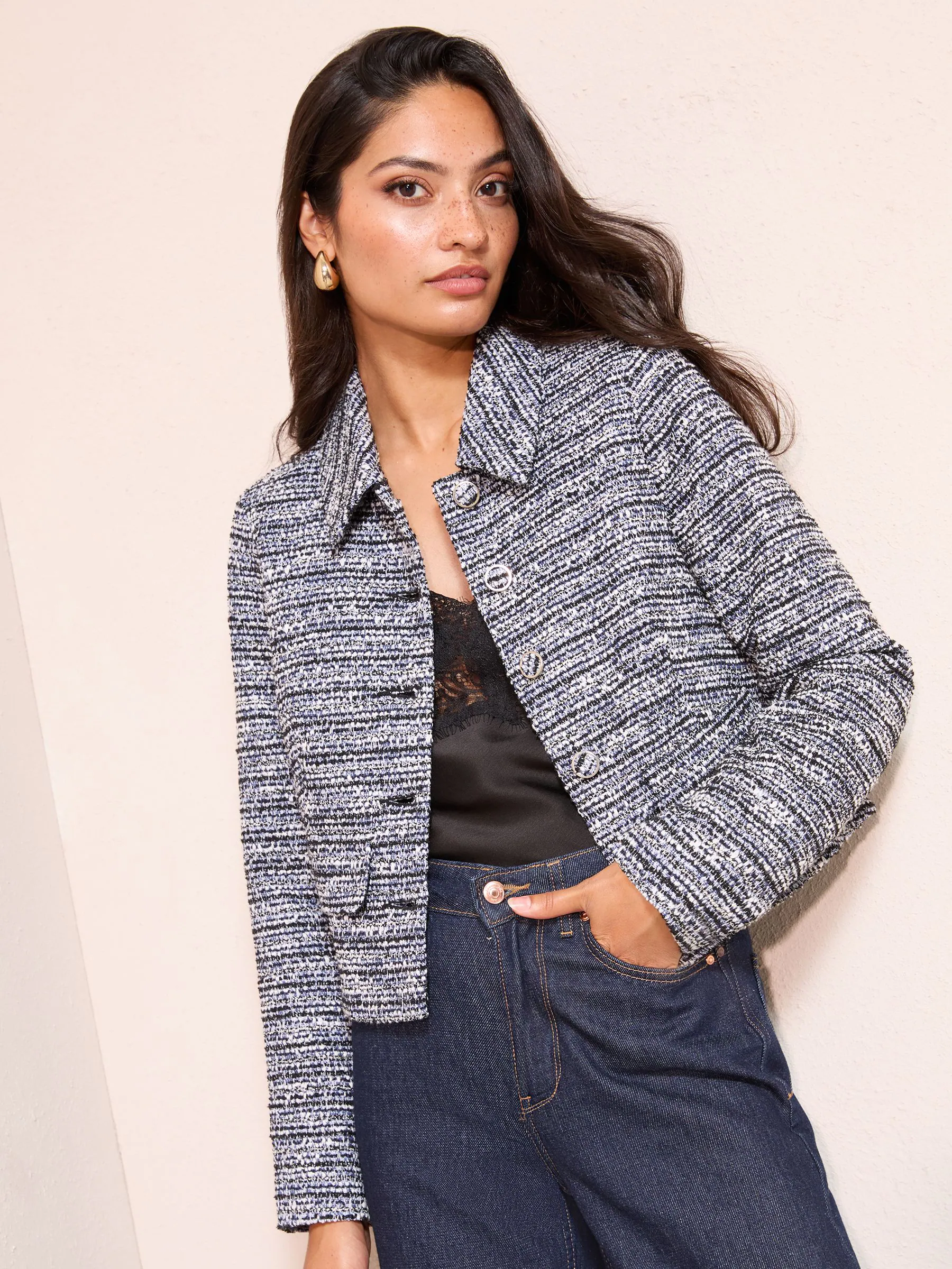Friends Like These Blue Boucle Trophy Jacket