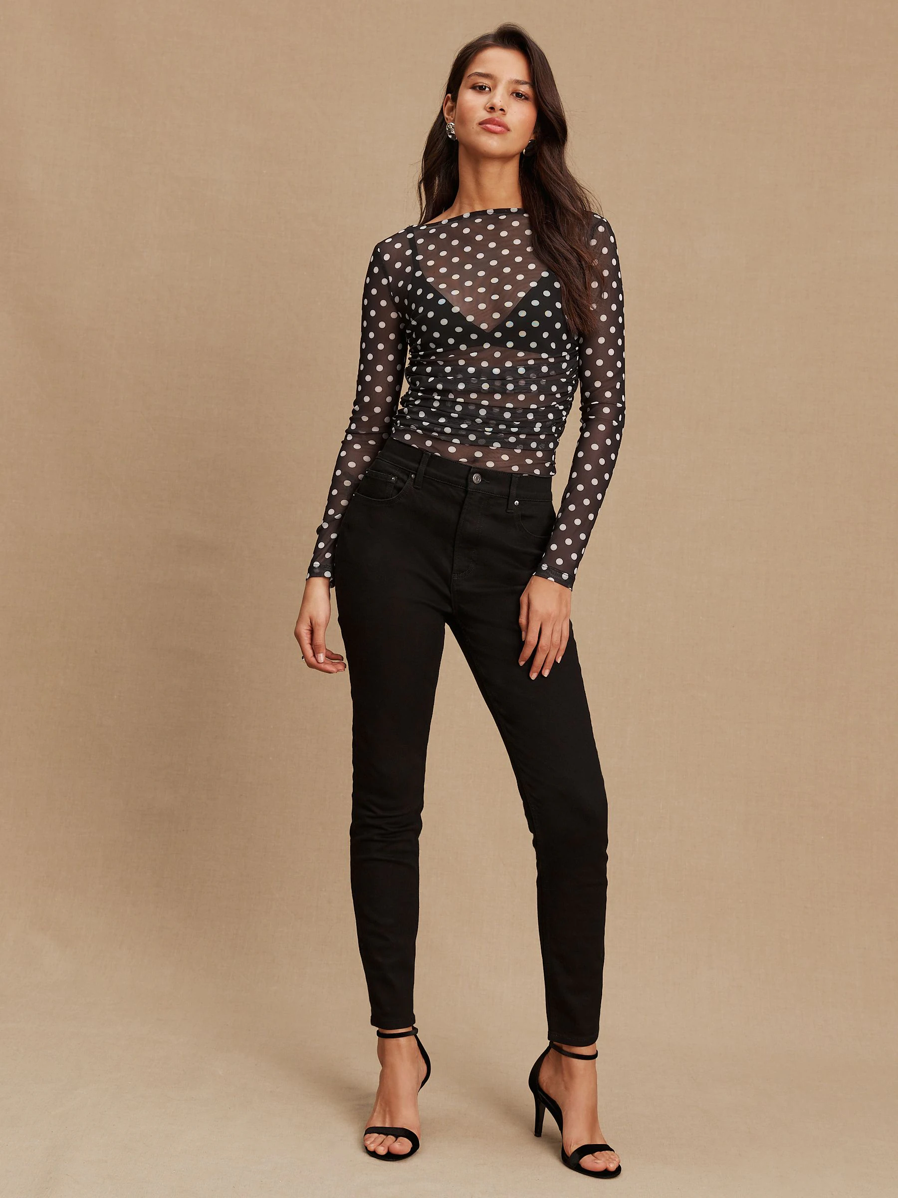 Black Mid Rise Stretch Skinny Jeans