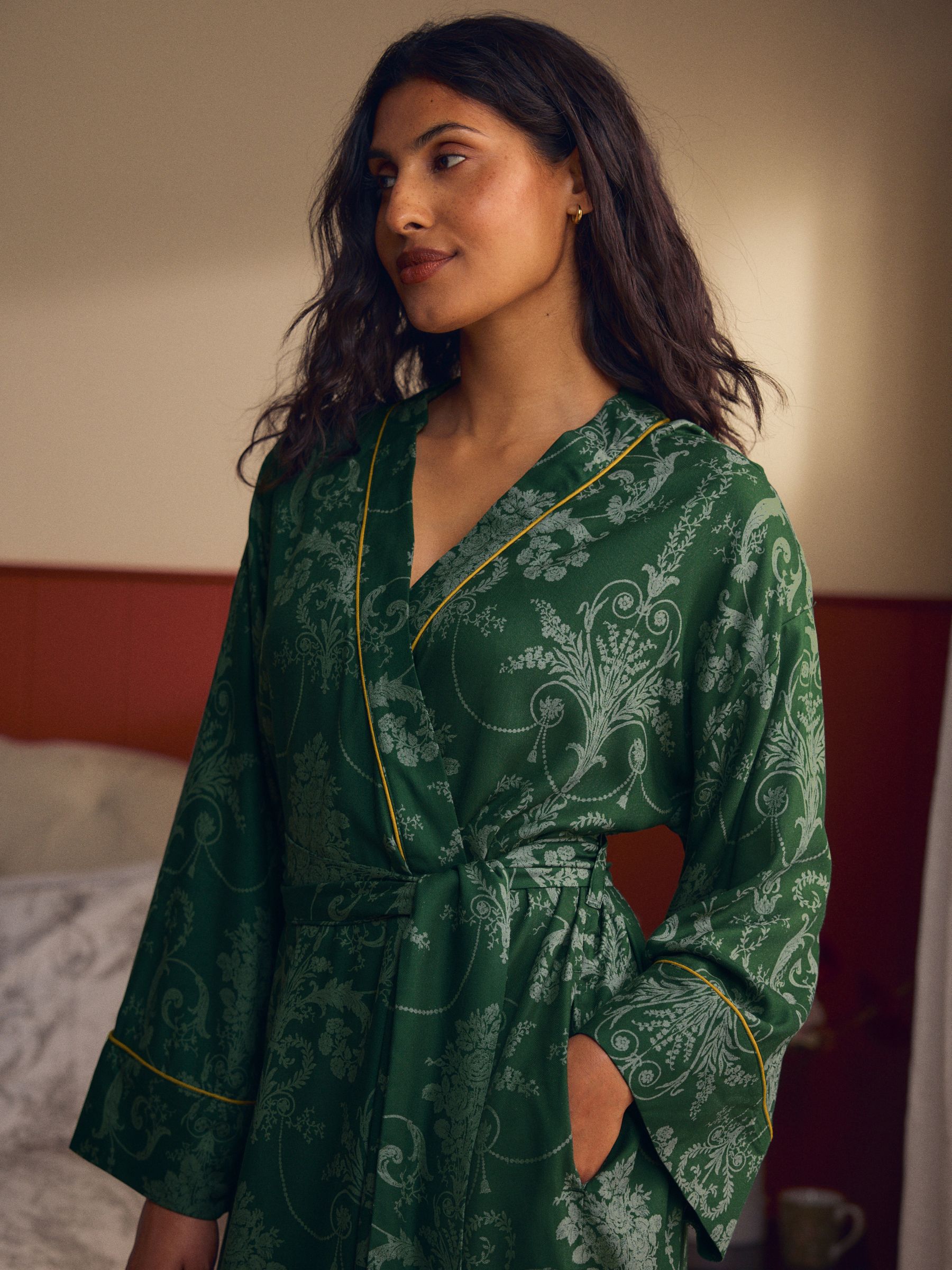 Laura Ashley Emerald Green Josette Dressing Gown