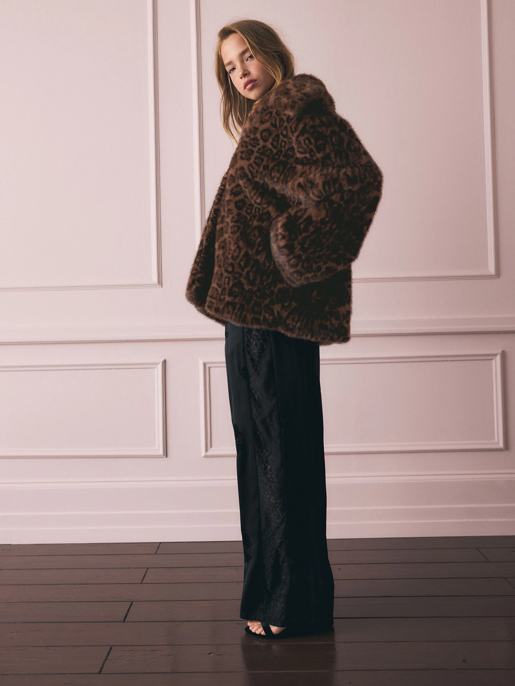 Rockett St George Leopard Faux Fur Coat