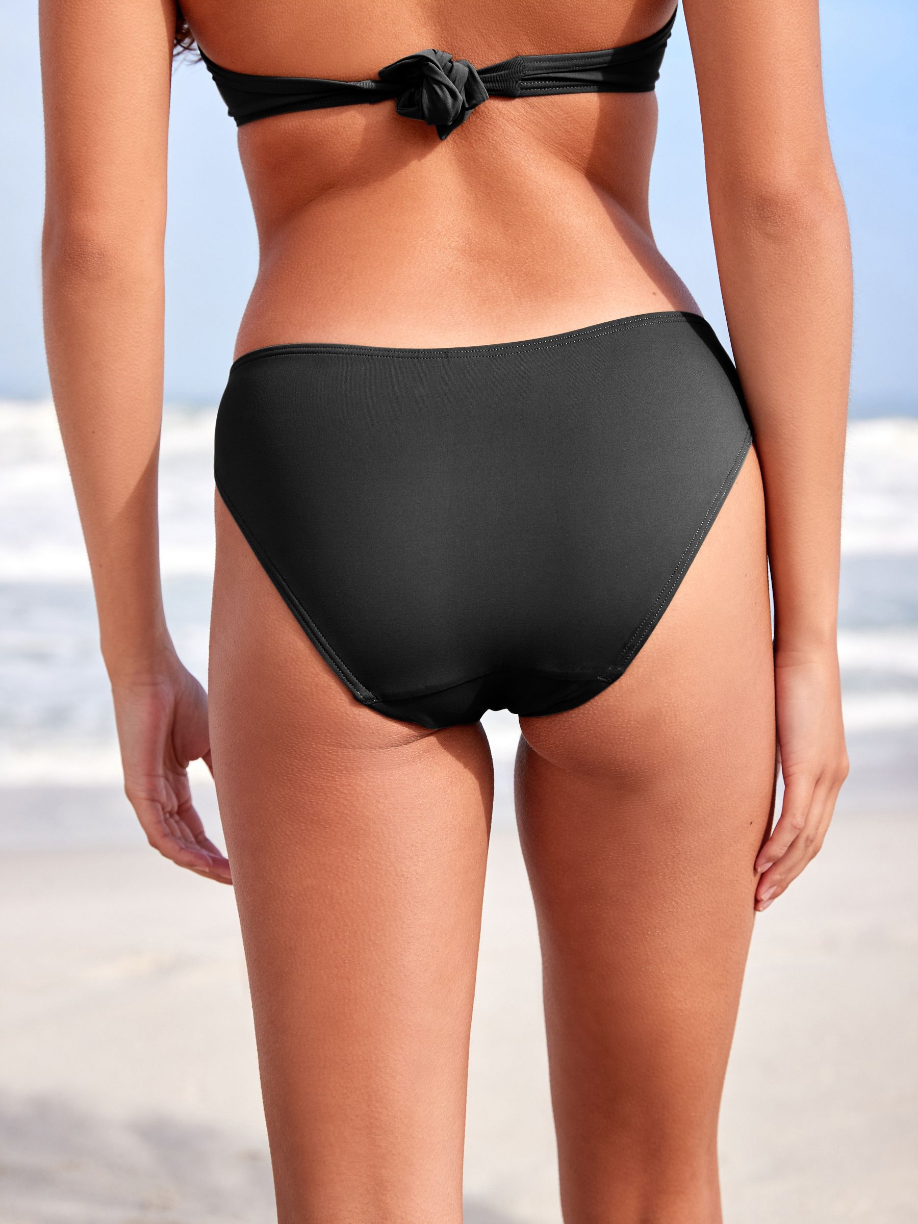 Black High Leg Bikini Bottoms