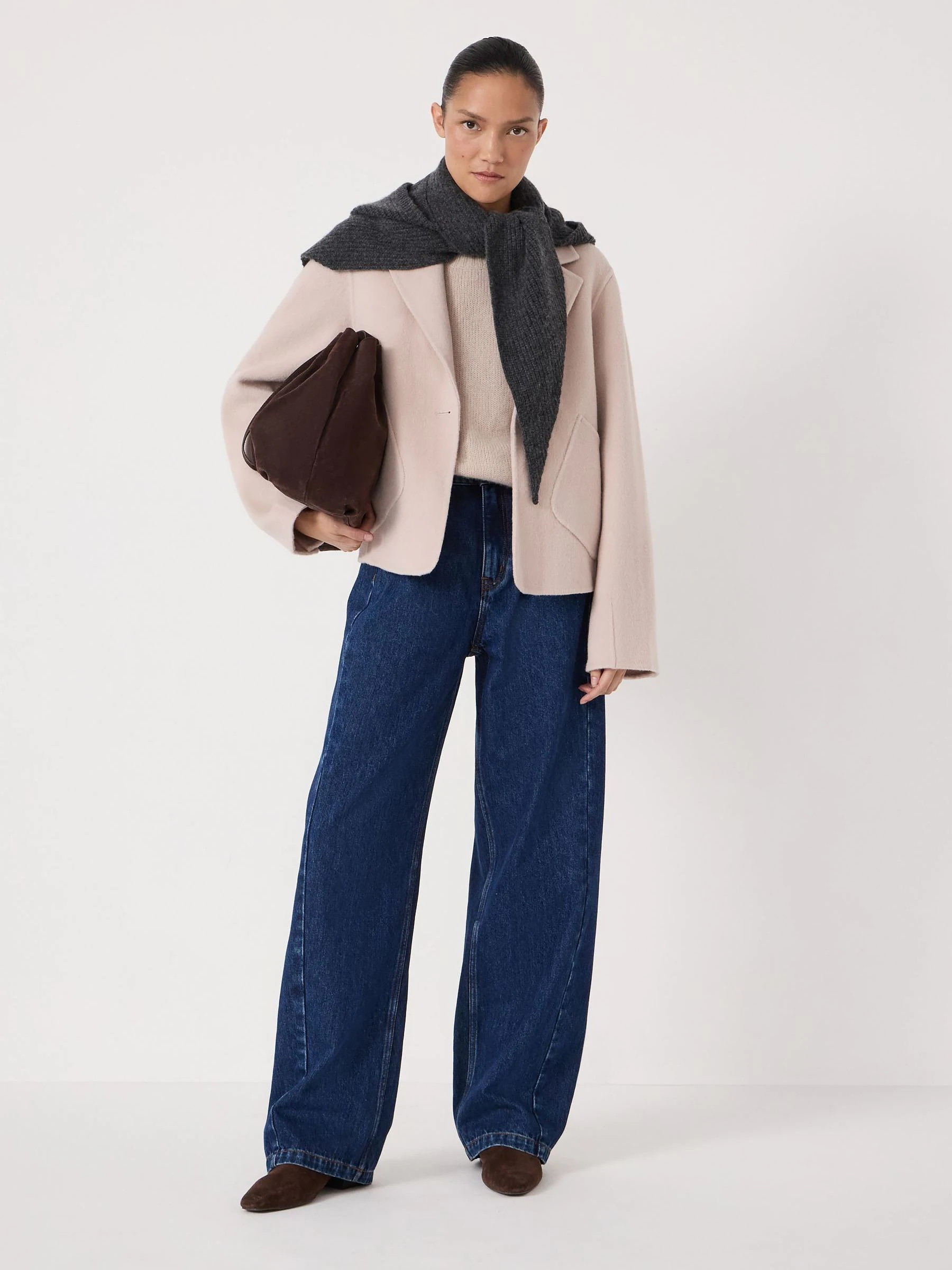 Hush Pink Mina Pure Wool Double Faced Blazer