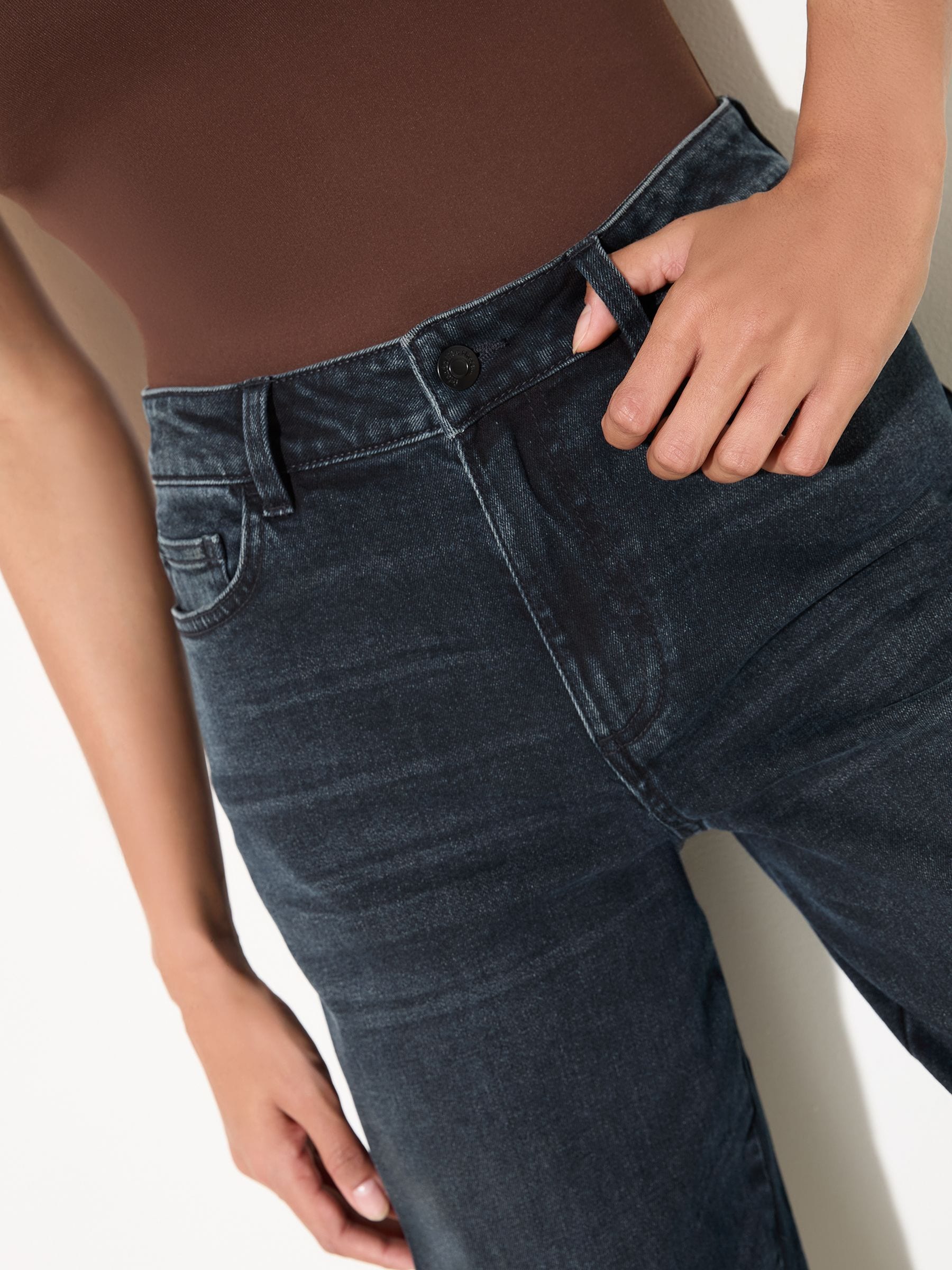 Friends Like These Blue Black Denim Everyday Wide Leg Jeans