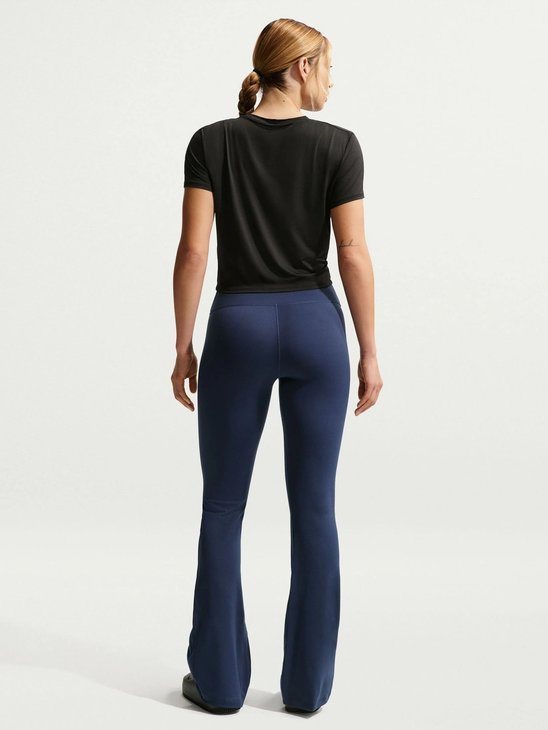 Nike Midnight Navy One High Waisted Wide Leg Leggings