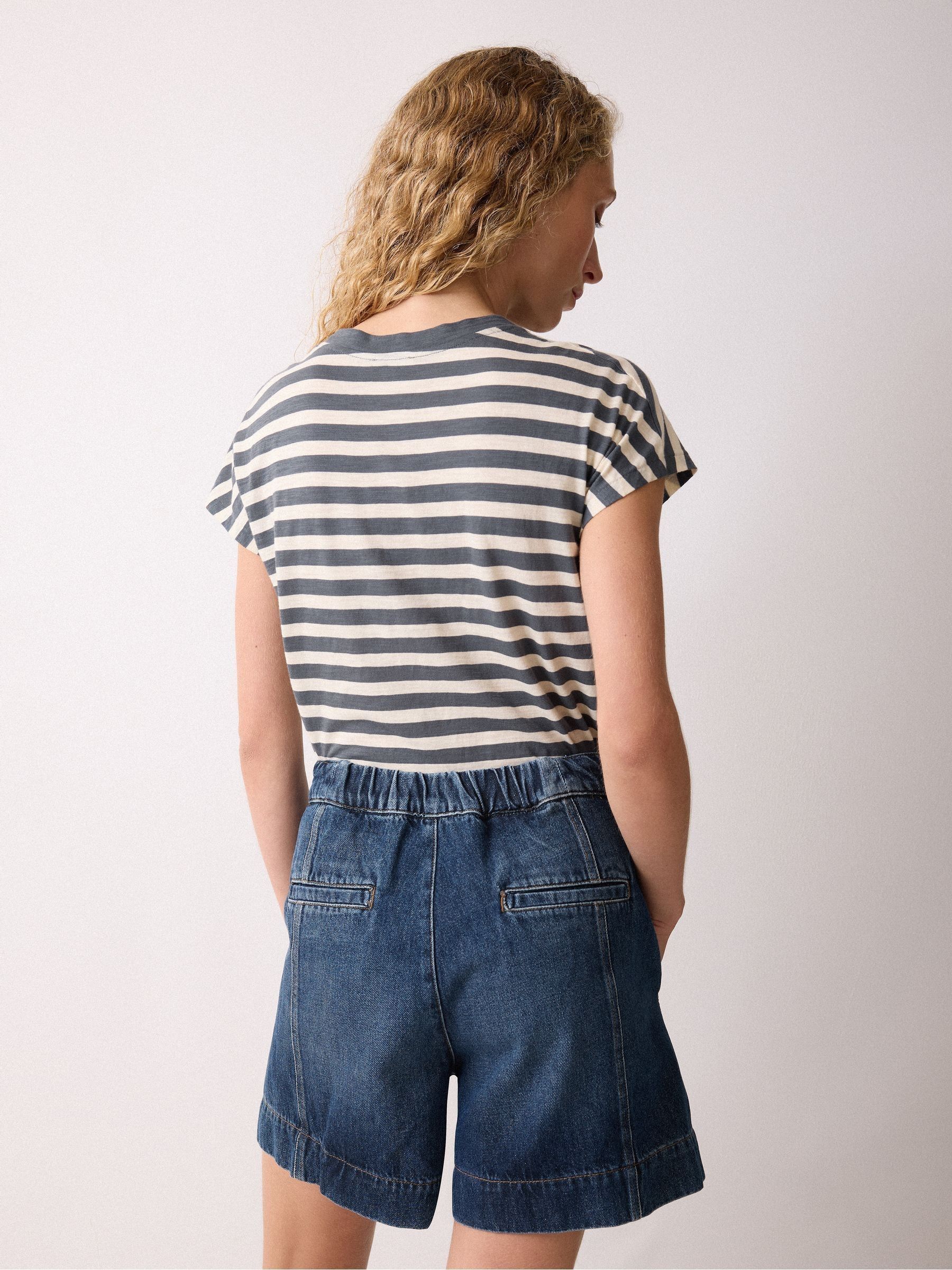 Jigsaw Blue Finton Denim Seam Detail Shorts